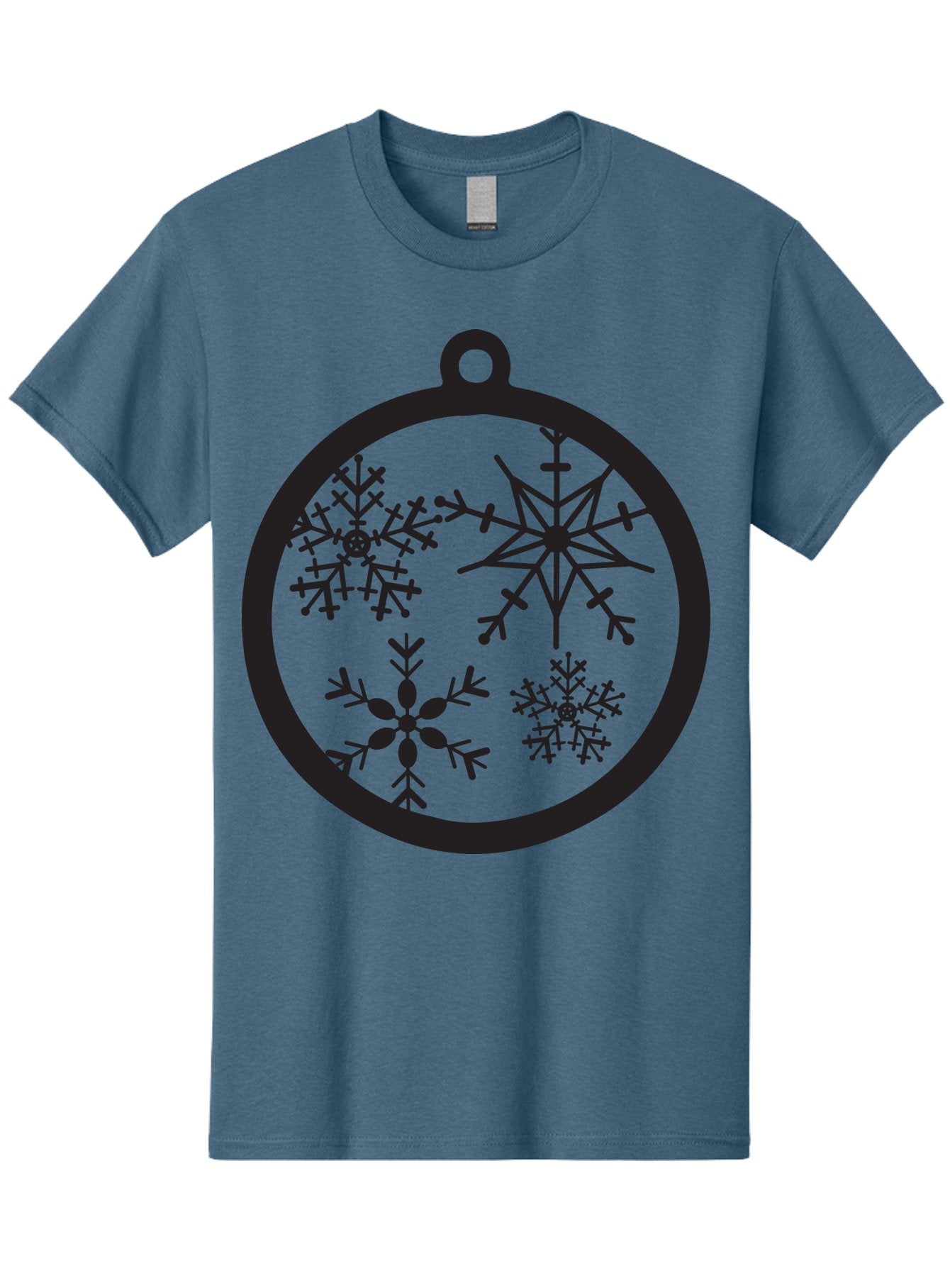 Snowflakes-Ornament-2 Men'S Graphic Tee, 100% Cotton, Comfortable Casual Summer Wear, Machine Washable, Snowflakes, Winter Decoration, Christmas Ornament, Festive Design, Holiday Decor, Black Silhouette, Intricate Patterns, Snowflake Art, Aad177 8