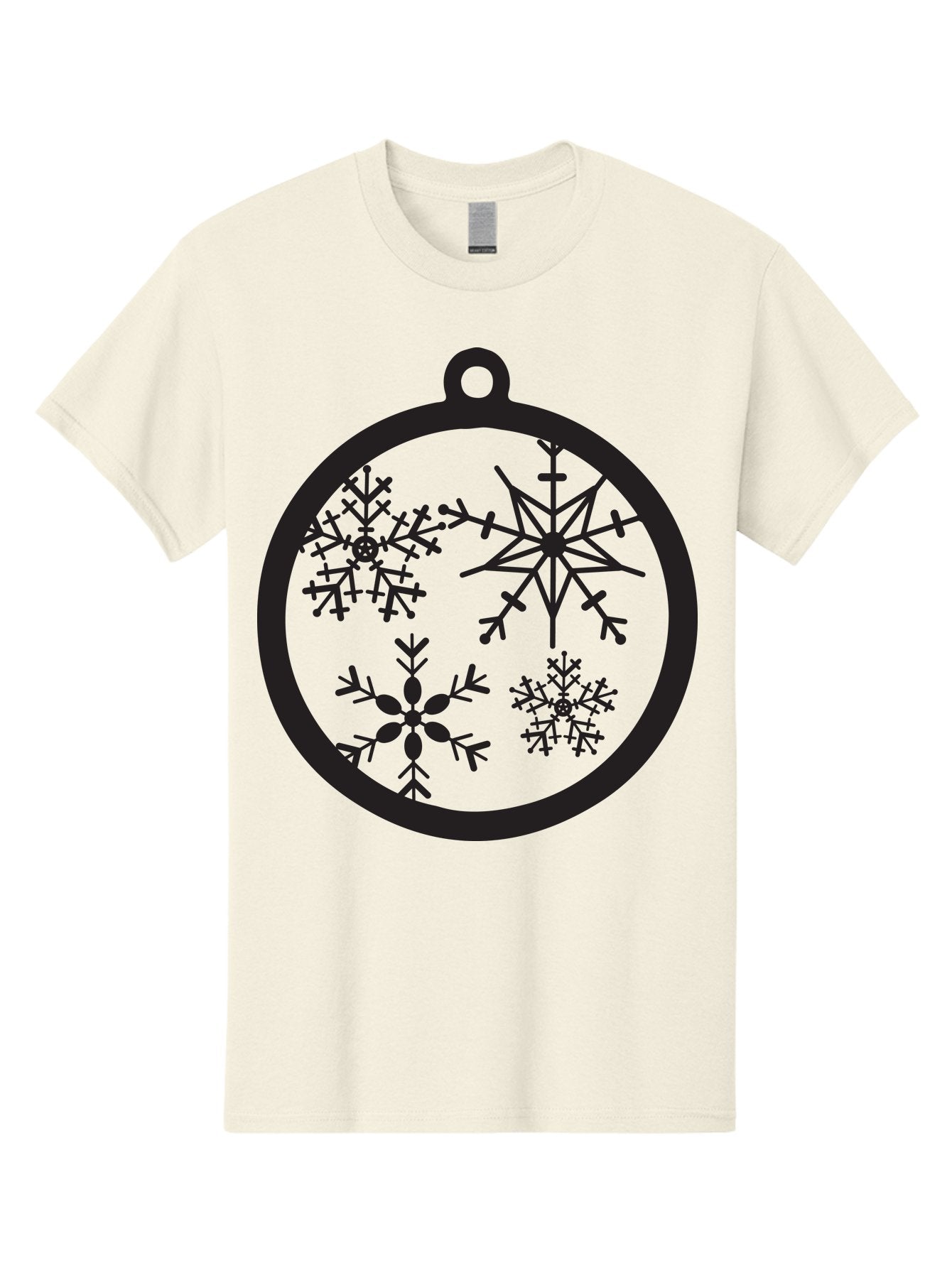Snowflakes-Ornament-2 Men'S Graphic Tee, 100% Cotton, Comfortable Casual Summer Wear, Machine Washable, Snowflakes, Winter Decoration, Christmas Ornament, Festive Design, Holiday Decor, Black Silhouette, Intricate Patterns, Snowflake Art, Aad177 9