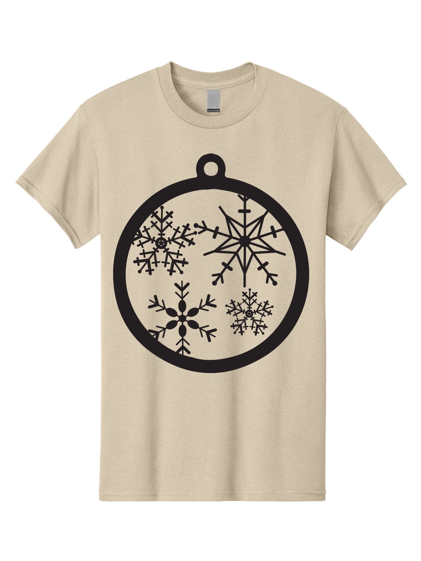 Snowflakes-Ornament-2 Men'S Graphic Tee, 100% Cotton, Comfortable Casual Summer Wear, Machine Washable, Snowflakes, Winter Decoration, Christmas Ornament, Festive Design, Holiday Decor, Black Silhouette, Intricate Patterns, Snowflake Art, Aad177 6