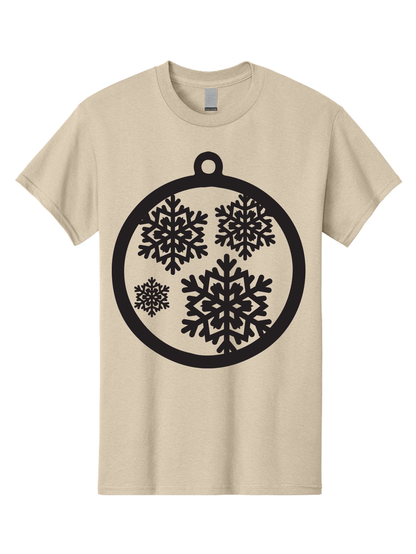 Snowflakes-Ornament Men'S Graphic Tee, 100% Cotton, Comfortable Casual Summer Wear, Machine Washable, Black Christmas Bauble, Snowflakes, Festive Decoration, Holiday Ornament, Winter Wonderland, Seasonal Decor, Black Silhouette, Aad178 10