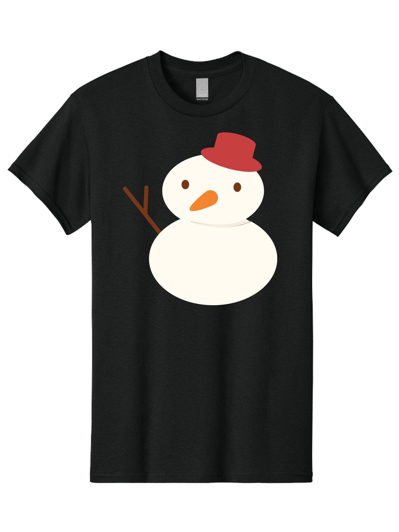 Snowman Men'S Graphic Tee, 100% Cotton, Comfortable Casual Summer Wear, Machine Washable, Snowman Character, Winter Icon, Snowman Illustration, Red Hat, Orange Nose, Stick Arms, Cartoon Snowman, Frosty Friend, Simple Snowman Design, Aad181 10