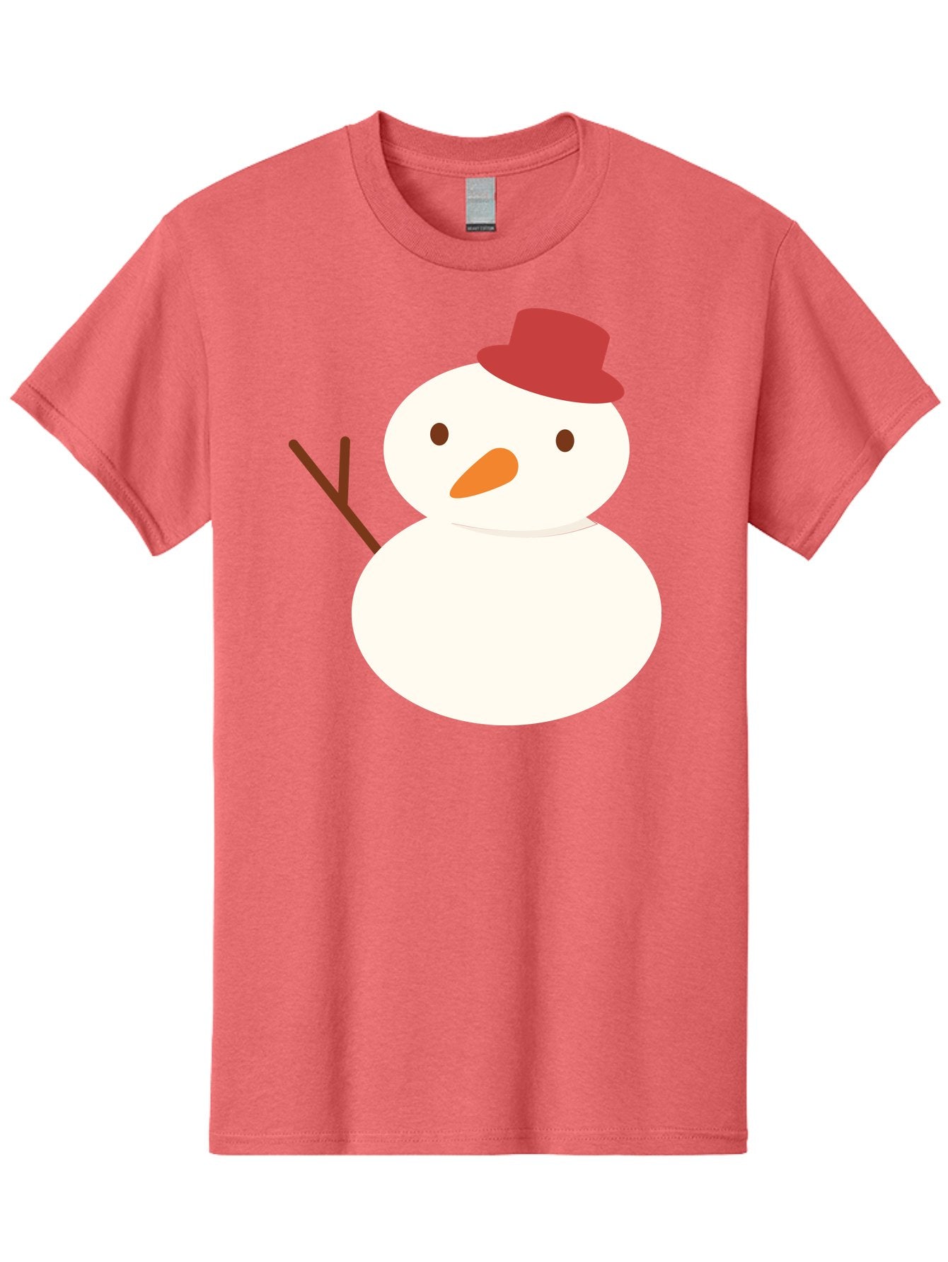 Snowman Men'S Graphic Tee, 100% Cotton, Comfortable Casual Summer Wear, Machine Washable, Snowman Character, Winter Icon, Snowman Illustration, Red Hat, Orange Nose, Stick Arms, Cartoon Snowman, Frosty Friend, Simple Snowman Design, Aad181 6