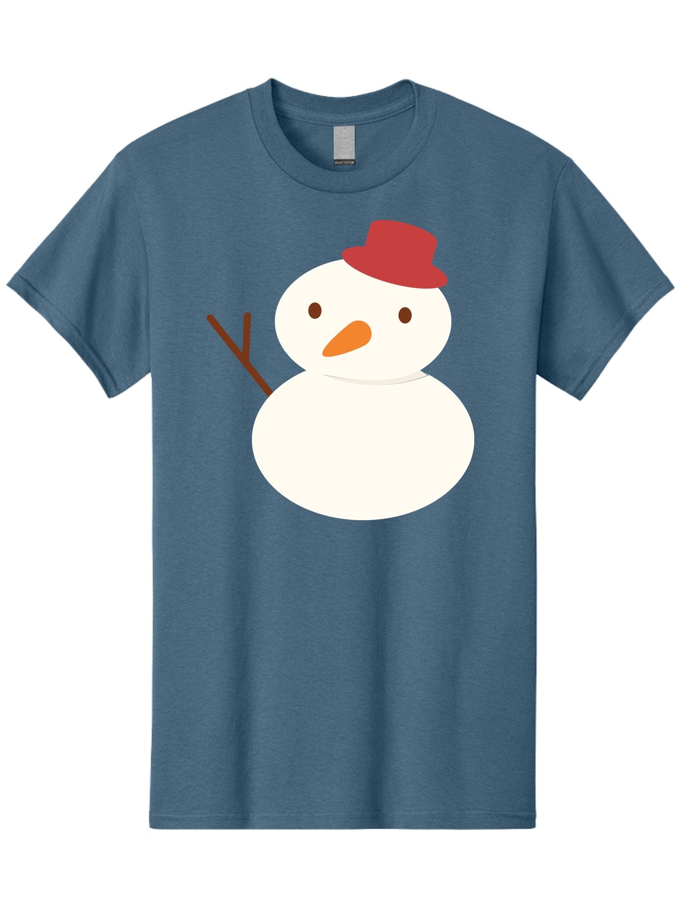 Snowman Men'S Graphic Tee, 100% Cotton, Comfortable Casual Summer Wear, Machine Washable, Snowman Character, Winter Icon, Snowman Illustration, Red Hat, Orange Nose, Stick Arms, Cartoon Snowman, Frosty Friend, Simple Snowman Design, Aad181 13