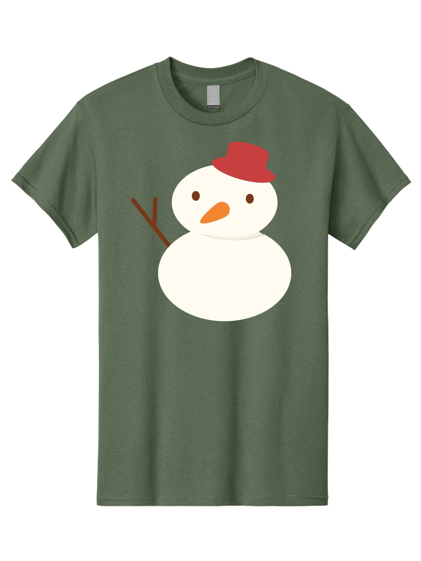 Snowman Men'S Graphic Tee, 100% Cotton, Comfortable Casual Summer Wear, Machine Washable, Snowman Character, Winter Icon, Snowman Illustration, Red Hat, Orange Nose, Stick Arms, Cartoon Snowman, Frosty Friend, Simple Snowman Design, Aad181 8