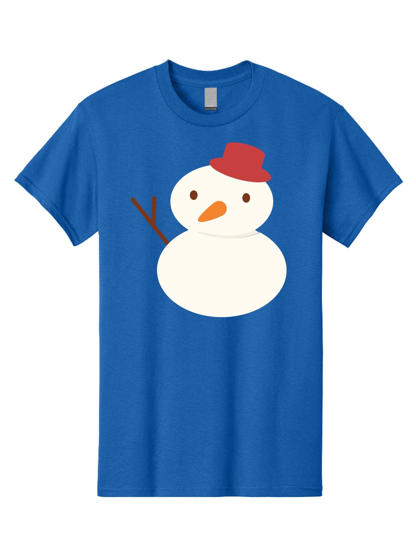 Snowman Men'S Graphic Tee, 100% Cotton, Comfortable Casual Summer Wear, Machine Washable, Snowman Character, Winter Icon, Snowman Illustration, Red Hat, Orange Nose, Stick Arms, Cartoon Snowman, Frosty Friend, Simple Snowman Design, Aad181 5