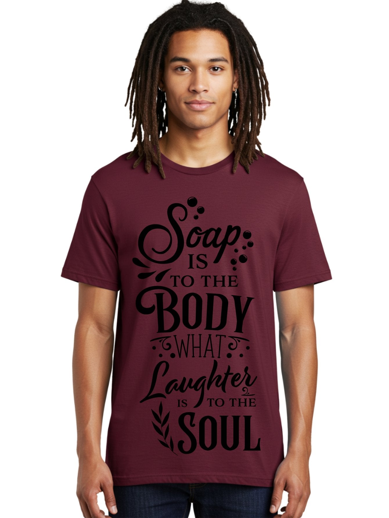 Soap-Is-To-The-Body Men'S Graphic Tee, 100% Cotton, Comfortable Casual Summer Wear, Machine Washable, Soap, Body Care, Laughter, Soul, Wellness, Self-Care, Relaxation, Happiness, Positive Vibes, Cleanliness Aad184 18