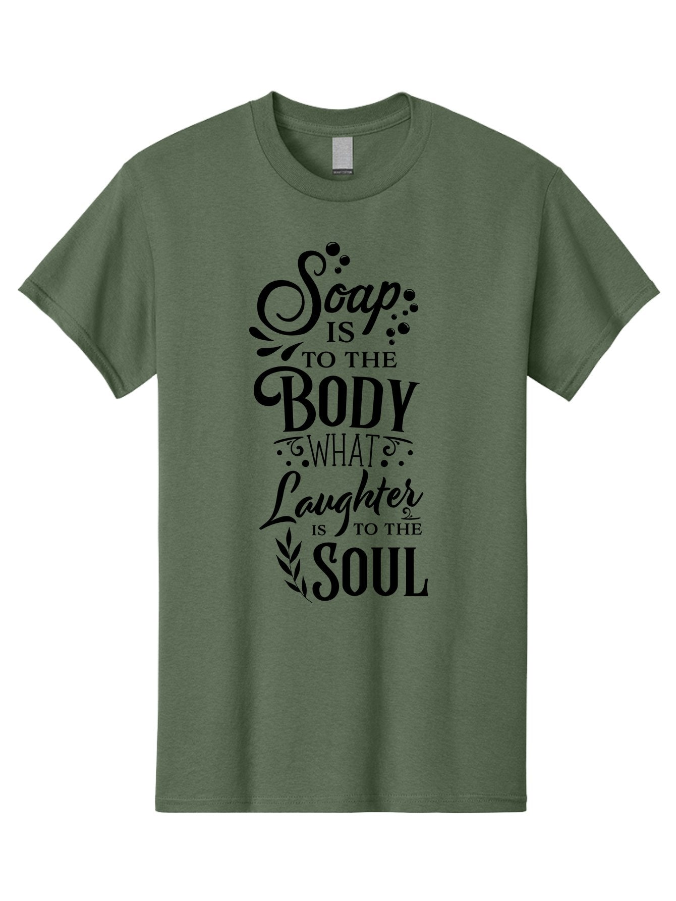 Soap-Is-To-The-Body Men'S Graphic Tee, 100% Cotton, Comfortable Casual Summer Wear, Machine Washable, Soap, Body Care, Laughter, Soul, Wellness, Self-Care, Relaxation, Happiness, Positive Vibes, Cleanliness Aad184 3