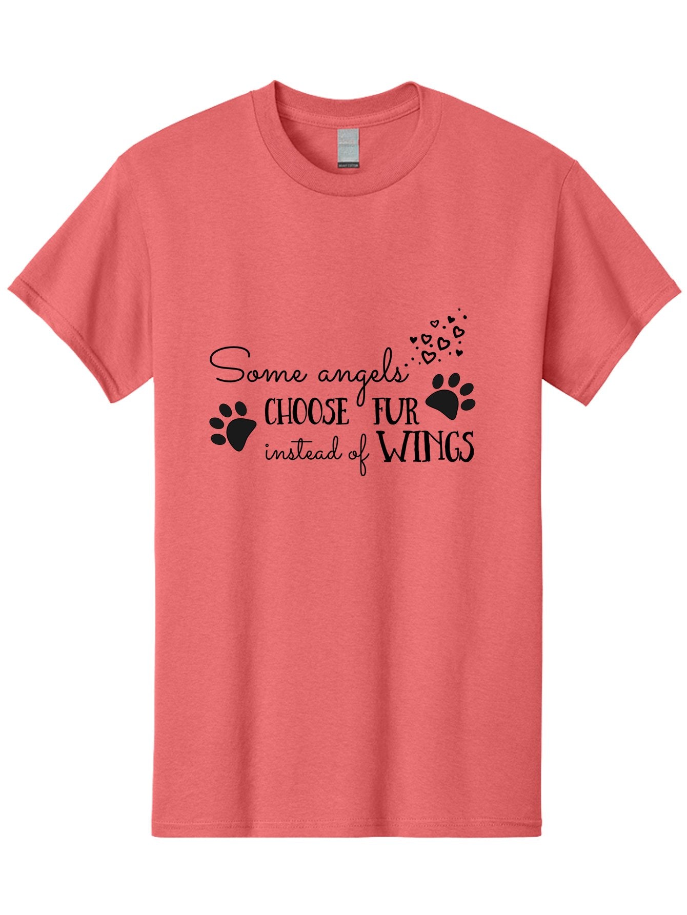 Some-Angels-Choose-Fur-Instead-Of-Wings Men'S Graphic Tee, 100% Cotton, Comfortable Casual Summer Wear, Machine Washable, Angelic Pets, Furry Friends, Heartwarming Quote, Dog Lovers, Cat Lovers, Inspirational Phrase, Love For Animals, Aad185 11