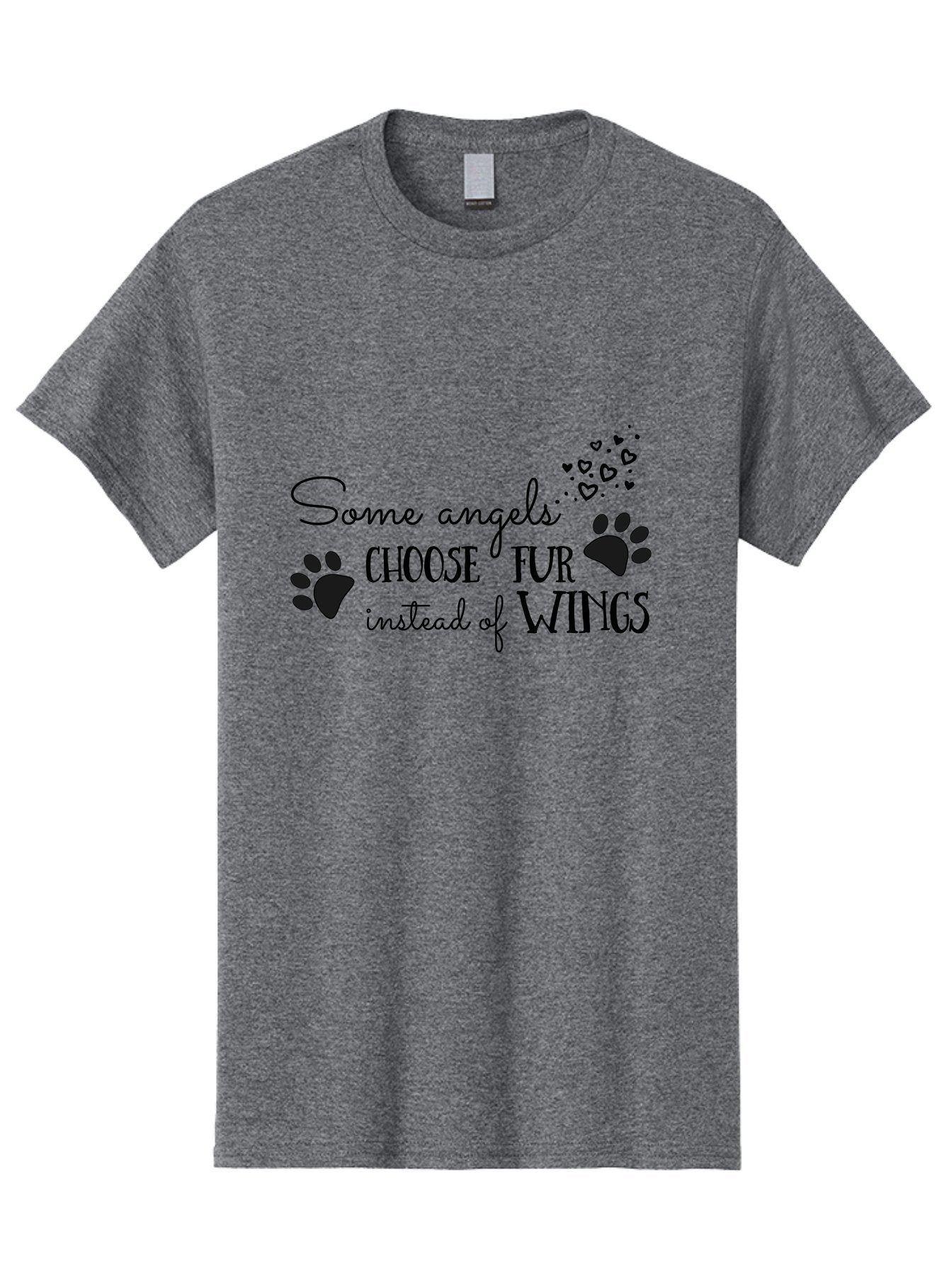 Some-Angels-Choose-Fur-Instead-Of-Wings Men'S Graphic Tee, 100% Cotton, Comfortable Casual Summer Wear, Machine Washable, Angelic Pets, Furry Friends, Heartwarming Quote, Dog Lovers, Cat Lovers, Inspirational Phrase, Love For Animals, Aad185 6