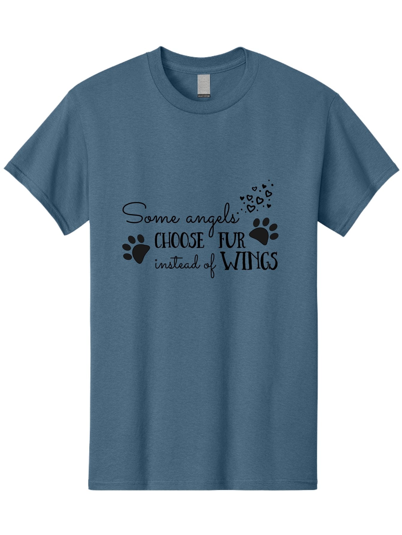 Some-Angels-Choose-Fur-Instead-Of-Wings Men'S Graphic Tee, 100% Cotton, Comfortable Casual Summer Wear, Machine Washable, Angelic Pets, Furry Friends, Heartwarming Quote, Dog Lovers, Cat Lovers, Inspirational Phrase, Love For Animals, Aad185 9