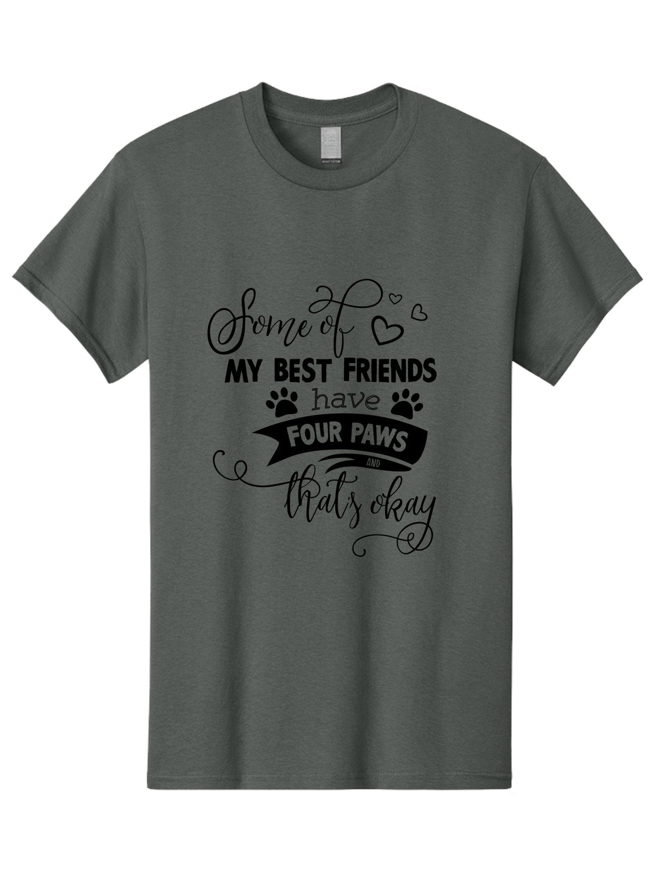 Some-Of-My-Best-Friends-Have-Four-Paws Men'S Graphic Tee, 100% Cotton, Comfortable Casual Summer Wear, Machine Washable, Dog Lover Quote, Pet Friendly, Friendship With Pets, Four Paws, Heartwarming Message, Animal Love, Positive Affirmation, Aad188 12