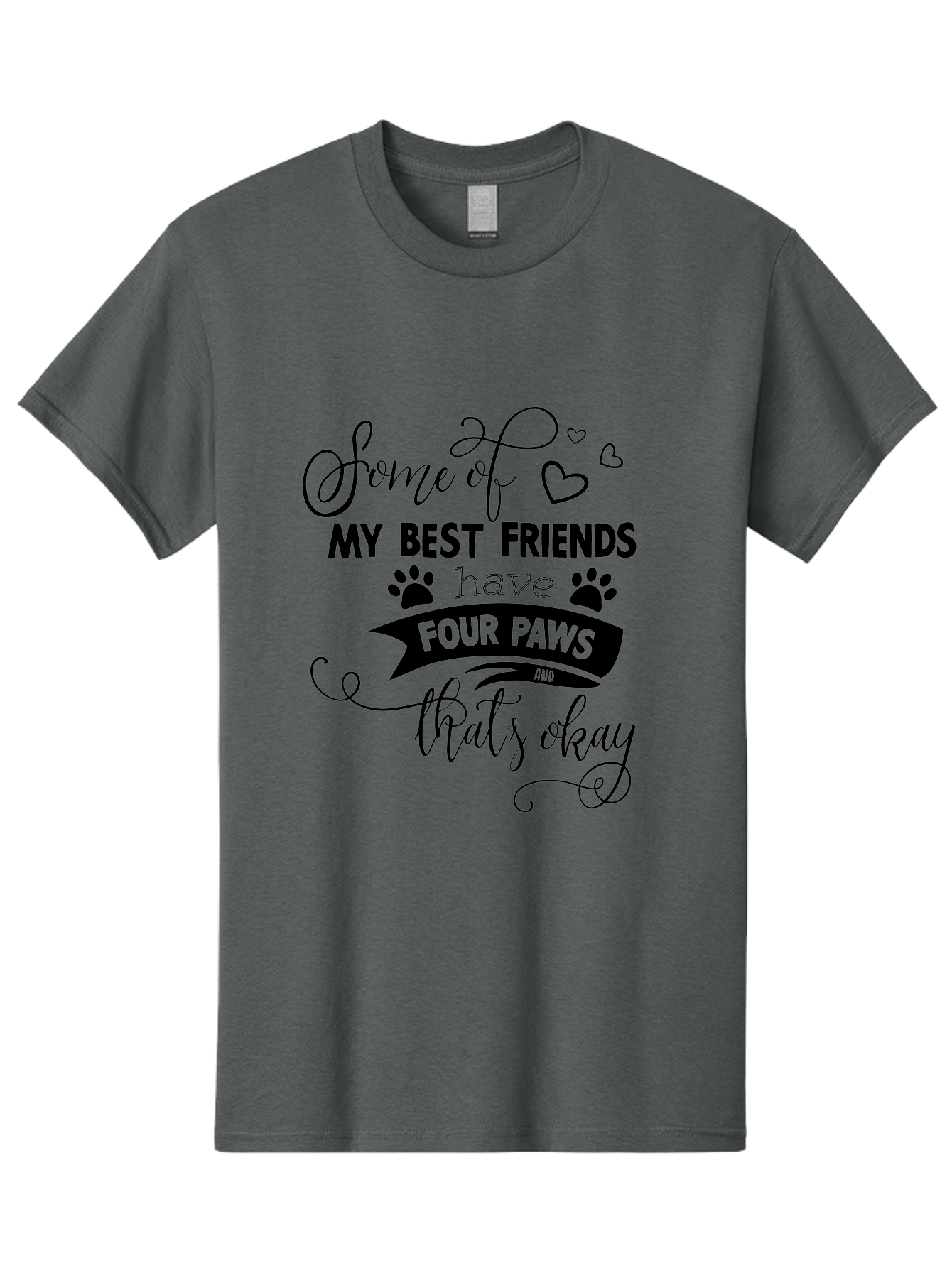 Some-Of-My-Best-Friends-Have-Four-Paws Men'S Graphic Tee, 100% Cotton, Comfortable Casual Summer Wear, Machine Washable, Dog Lover Quote, Pet Friendly, Friendship With Pets, Four Paws, Heartwarming Message, Animal Love, Positive Affirmation, Aad188 5
