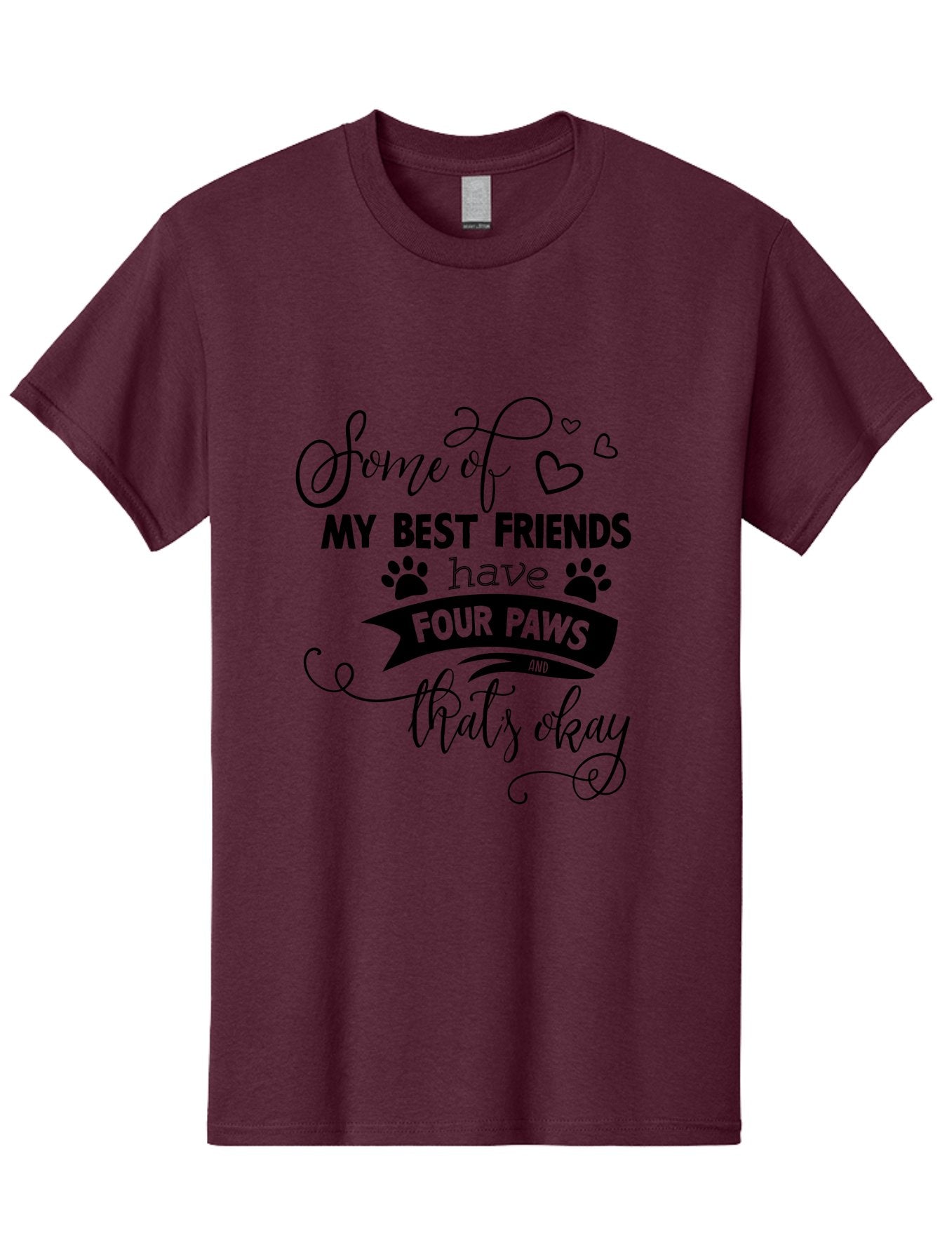 Some-Of-My-Best-Friends-Have-Four-Paws Men'S Graphic Tee, 100% Cotton, Comfortable Casual Summer Wear, Machine Washable, Dog Lover Quote, Pet Friendly, Friendship With Pets, Four Paws, Heartwarming Message, Animal Love, Positive Affirmation, Aad188 6