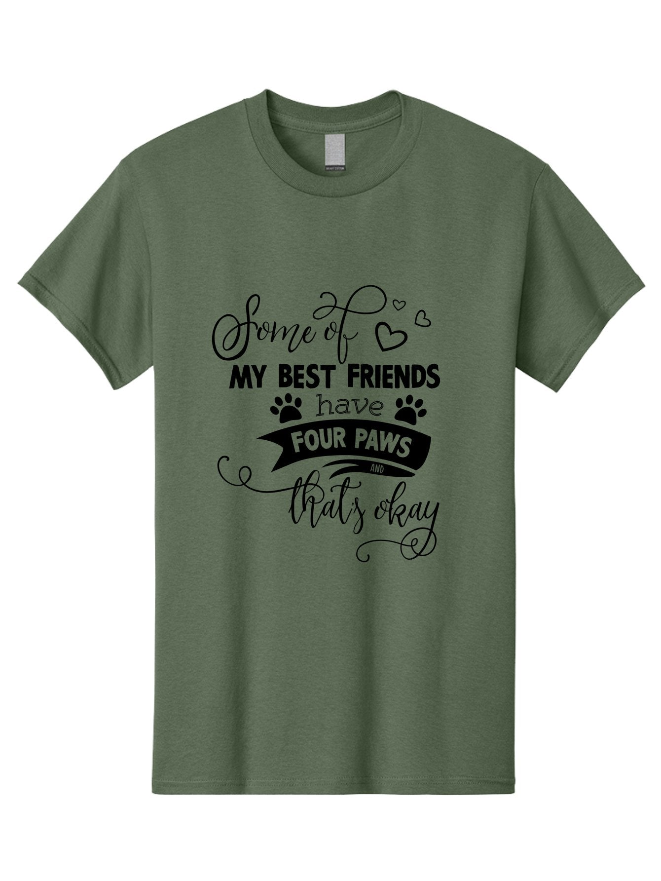 Some-Of-My-Best-Friends-Have-Four-Paws Men'S Graphic Tee, 100% Cotton, Comfortable Casual Summer Wear, Machine Washable, Dog Lover Quote, Pet Friendly, Friendship With Pets, Four Paws, Heartwarming Message, Animal Love, Positive Affirmation, Aad188 7