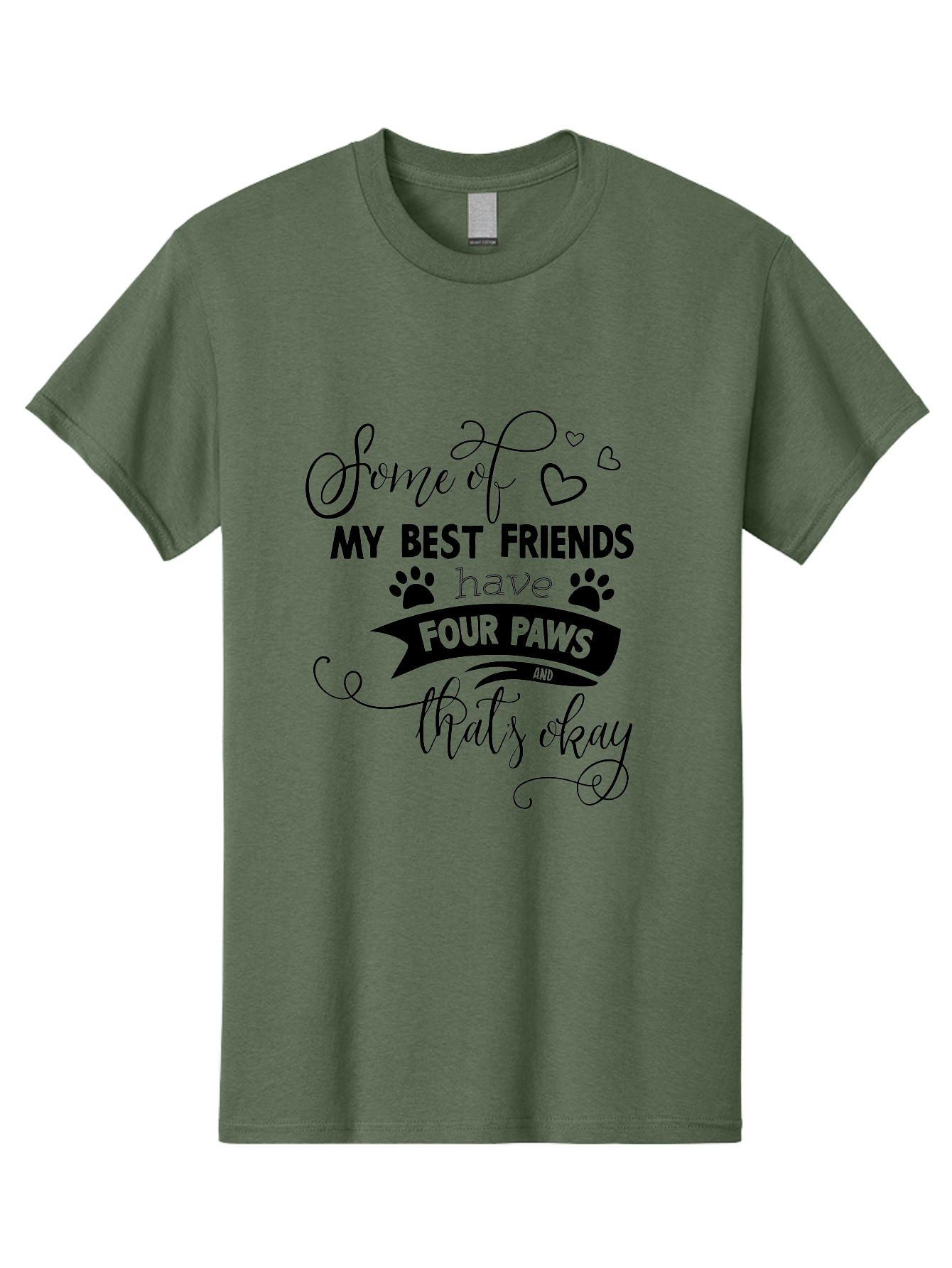 Some-Of-My-Best-Friends-Have-Four-Paws Men'S Graphic Tee, 100% Cotton, Comfortable Casual Summer Wear, Machine Washable, Dog Lover Quote, Pet Friendly, Friendship With Pets, Four Paws, Heartwarming Message, Animal Love, Positive Affirmation, Aad188 25