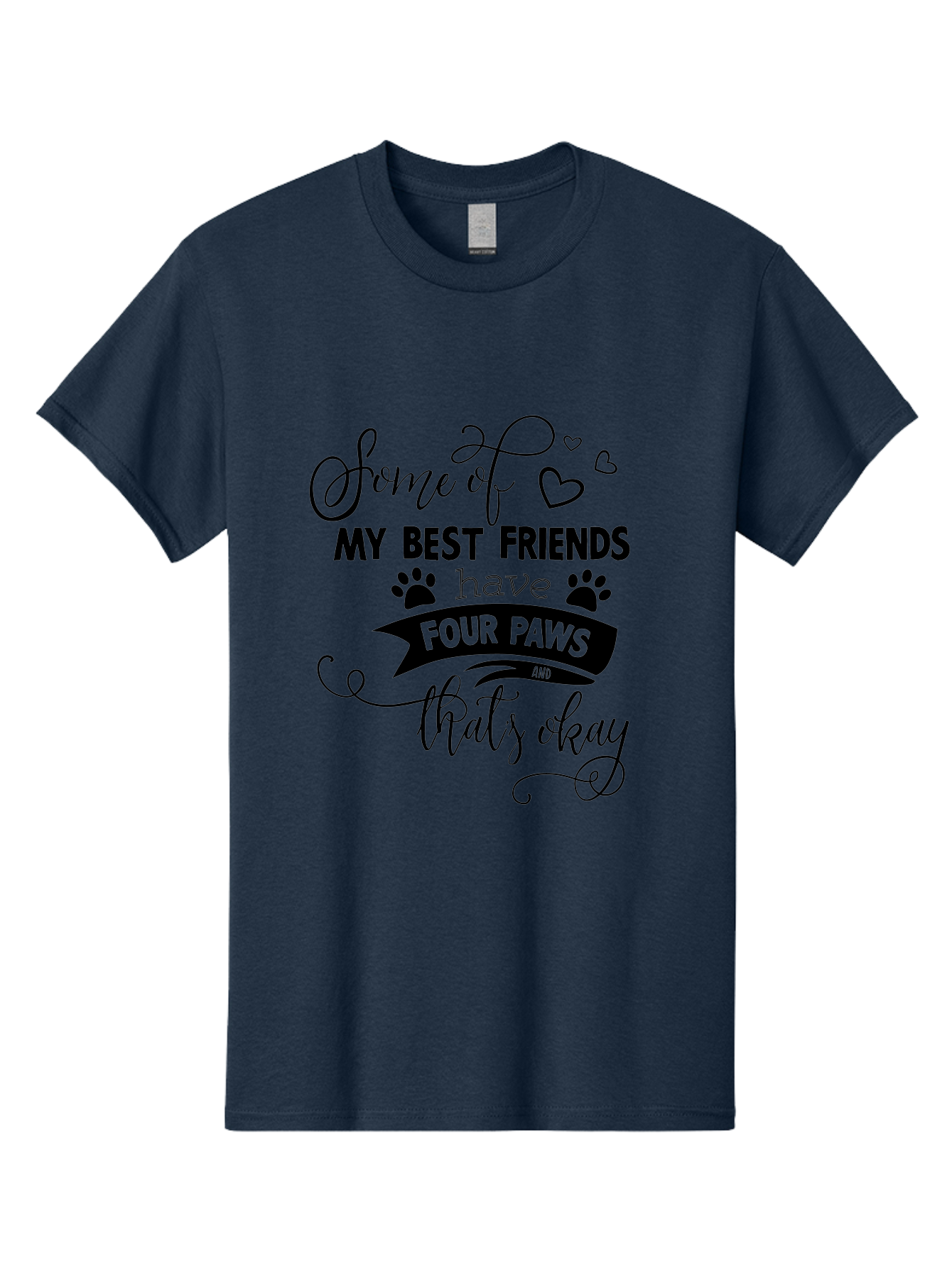 Some-Of-My-Best-Friends-Have-Four-Paws Men'S Graphic Tee, 100% Cotton, Comfortable Casual Summer Wear, Machine Washable, Dog Lover Quote, Pet Friendly, Friendship With Pets, Four Paws, Heartwarming Message, Animal Love, Positive Affirmation, Aad188 27