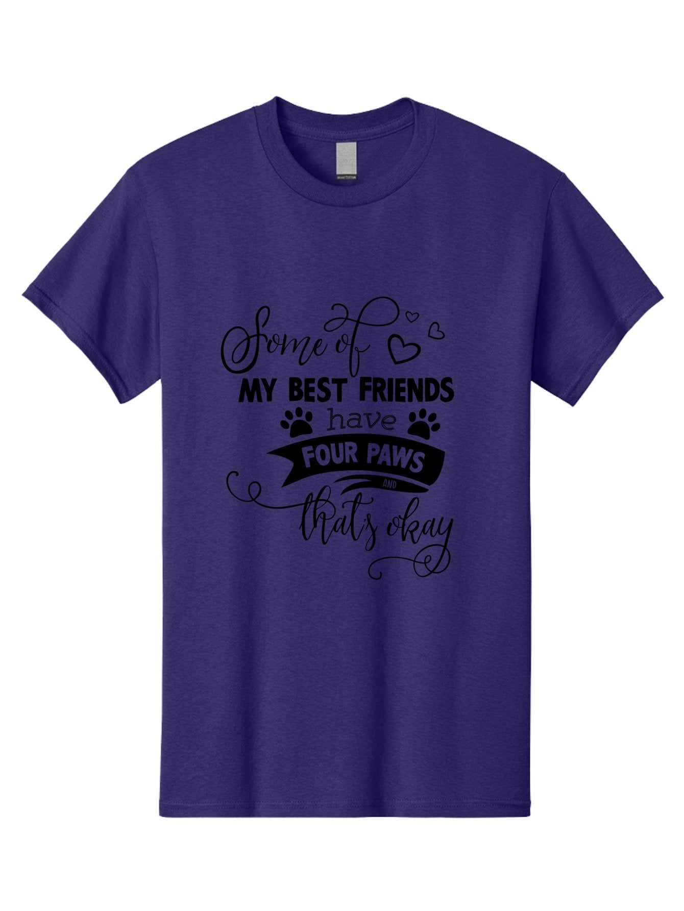 Some-Of-My-Best-Friends-Have-Four-Paws Men'S Graphic Tee, 100% Cotton, Comfortable Casual Summer Wear, Machine Washable, Dog Lover Quote, Pet Friendly, Friendship With Pets, Four Paws, Heartwarming Message, Animal Love, Positive Affirmation, Aad188 4