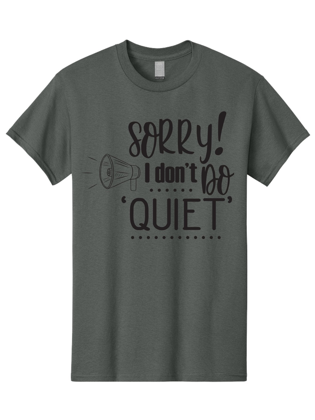 Sorry-I-Don-T-Do-Quiet Men'S Graphic Tee, 100% Cotton, Comfortable Casual Summer Wear, Machine Washable, Humorous Quote, Funny Saying, Loud Personality, Megaphone Illustration, Playful Typography, Quirky Humor, Bold Statement, Loud And Proud Aad190 8