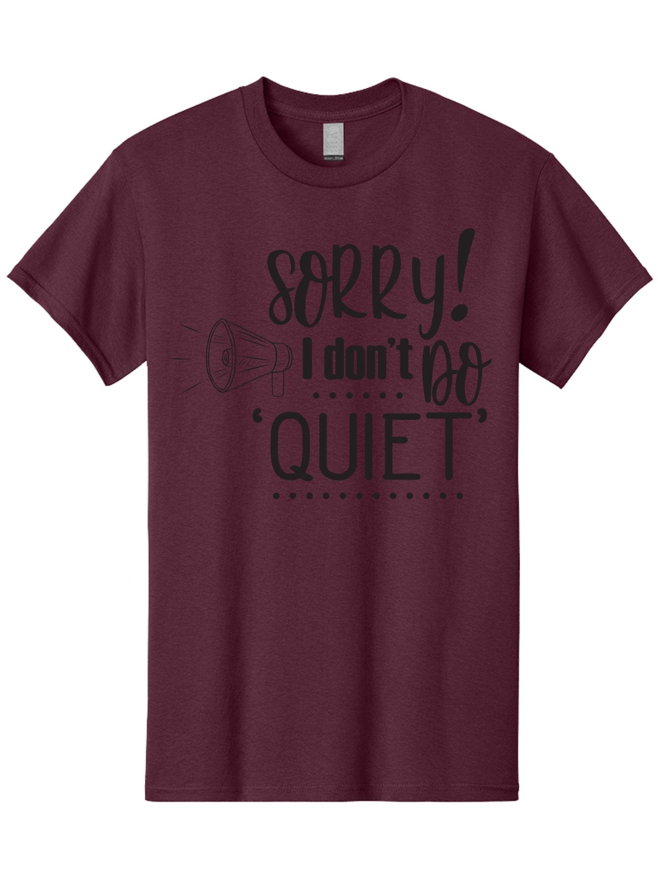 Sorry-I-Don-T-Do-Quiet Men'S Graphic Tee, 100% Cotton, Comfortable Casual Summer Wear, Machine Washable, Humorous Quote, Funny Saying, Loud Personality, Megaphone Illustration, Playful Typography, Quirky Humor, Bold Statement, Loud And Proud Aad190 12