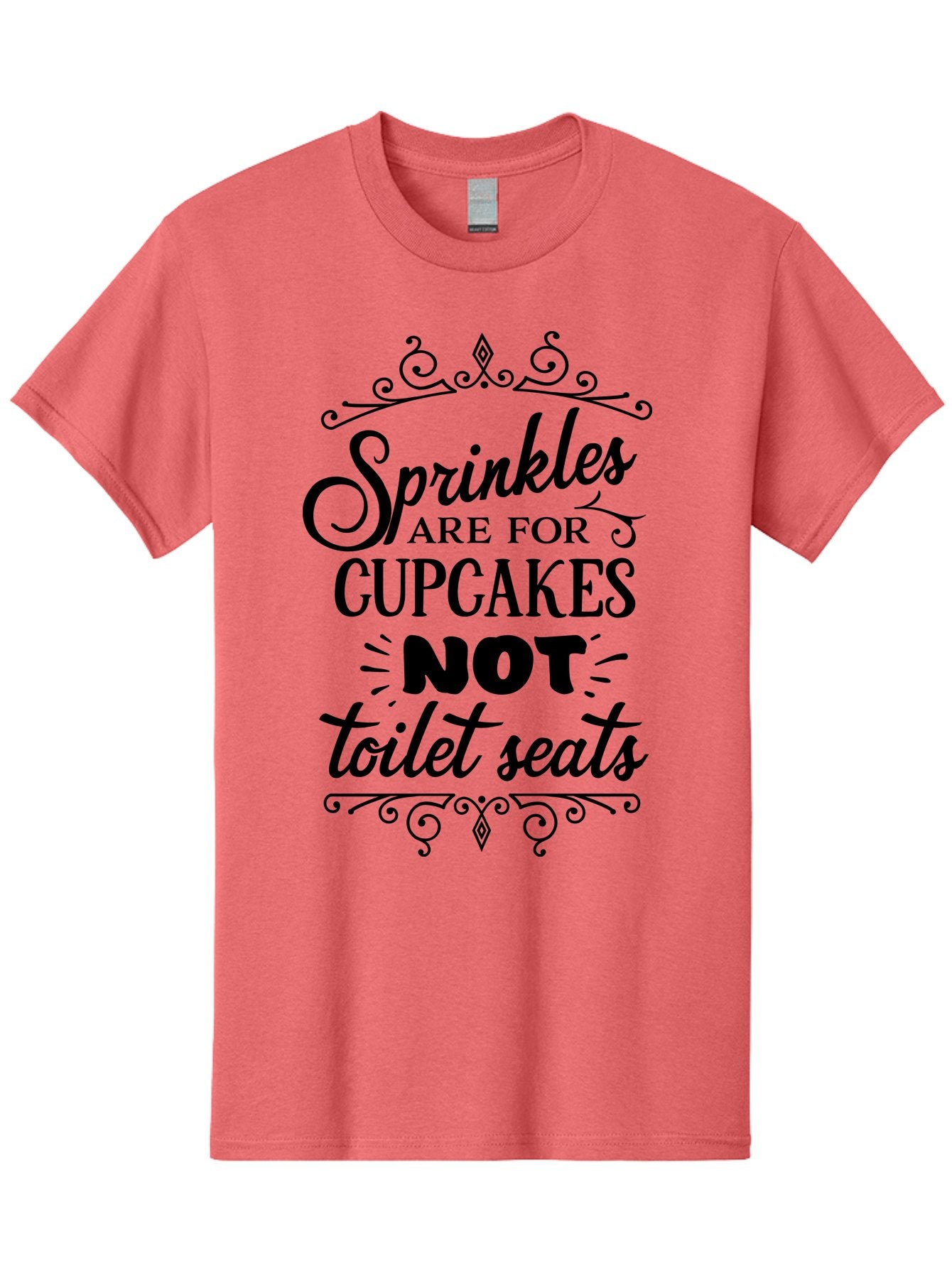 Sprinkles-Are-For-Cupcakes-Not-Toilet-Seats Men'S Graphic Tee, 100% Cotton, Comfortable Casual Summer Wear, Machine Washable, Funny Quote, Quirky Humor, Bathroom Decor, Cupcake Love, Sprinkle Theme, Toilet Humor, Cute Sign, Baking Humor, Aad193 15