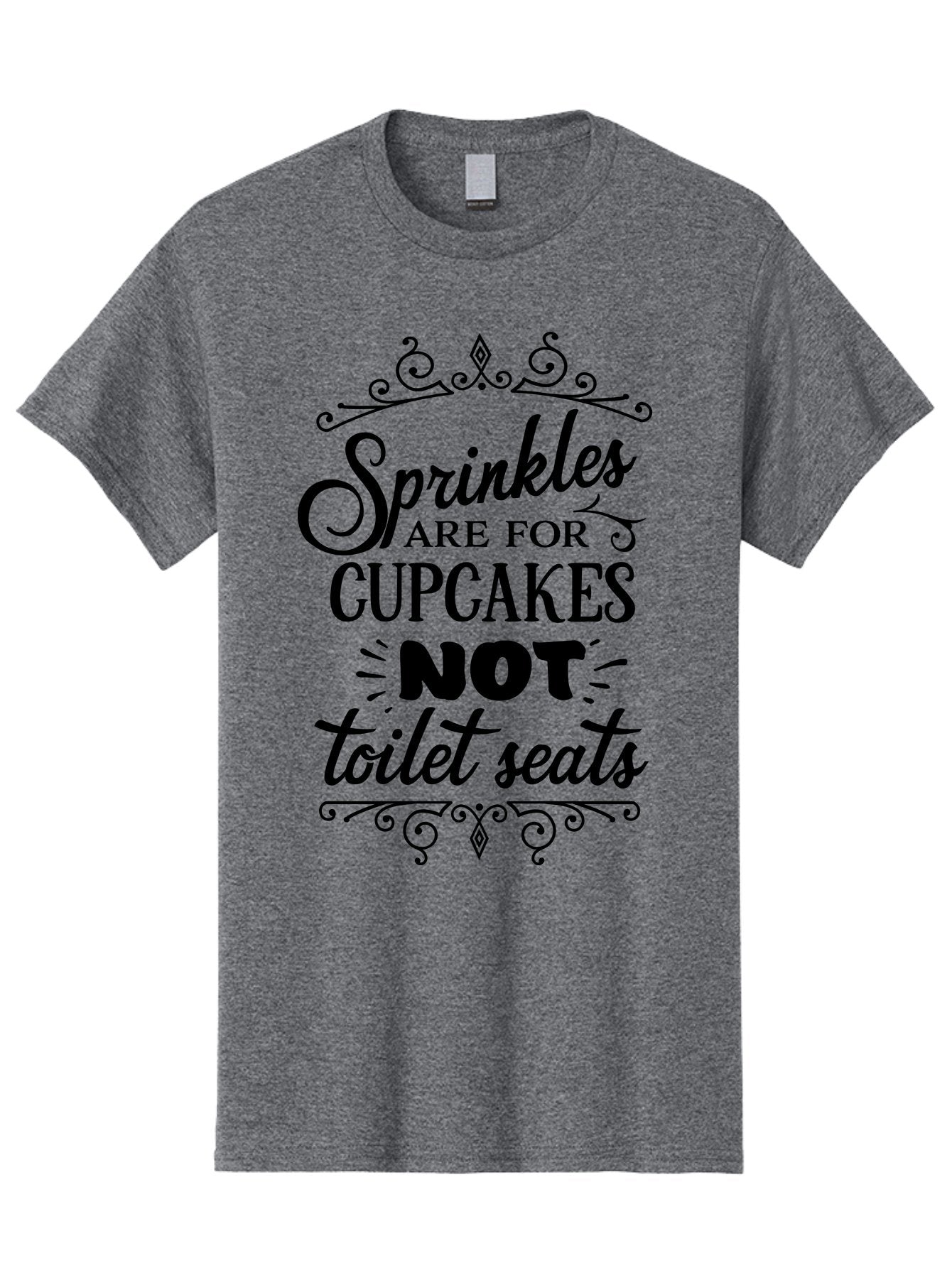Sprinkles-Are-For-Cupcakes-Not-Toilet-Seats Men'S Graphic Tee, 100% Cotton, Comfortable Casual Summer Wear, Machine Washable, Funny Quote, Quirky Humor, Bathroom Decor, Cupcake Love, Sprinkle Theme, Toilet Humor, Cute Sign, Baking Humor, Aad193 10
