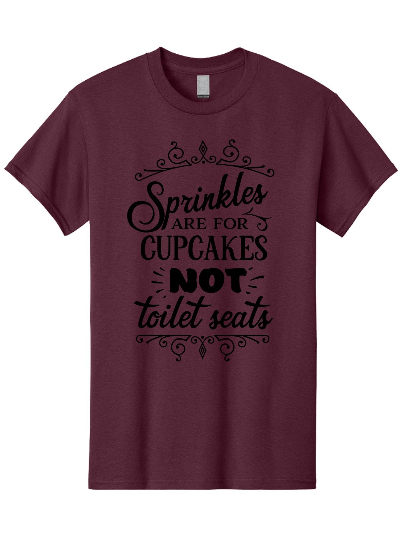 Sprinkles-Are-For-Cupcakes-Not-Toilet-Seats Men'S Graphic Tee, 100% Cotton, Comfortable Casual Summer Wear, Machine Washable, Funny Quote, Quirky Humor, Bathroom Decor, Cupcake Love, Sprinkle Theme, Toilet Humor, Cute Sign, Baking Humor, Aad193 9