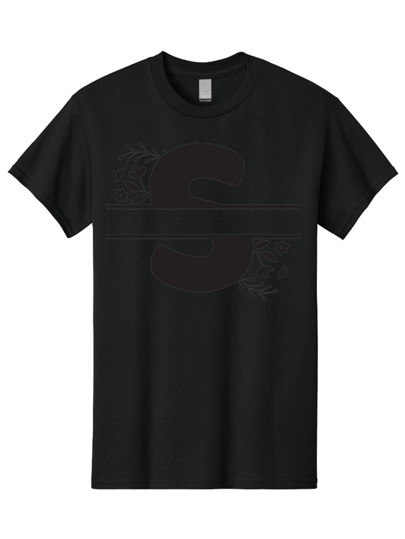 Ss-Floral-Design Men'S Graphic Tee, 100% Cotton, Comfortable Casual Summer Wear, Machine Washable, Floral Design, Double S, Black Letters, Leafy Vines, Flowers, Elegant Typography, Decorative Elements, S Lettering Aad194 11