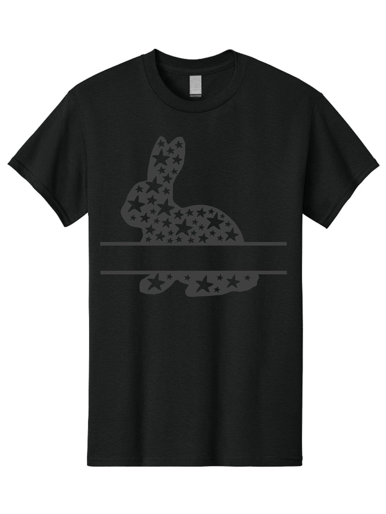 Star-Bunny Men'S Graphic Tee, 100% Cotton, Comfortable Casual Summer Wear, Machine Washable, Rabbit Silhouette, Decorative Stars, Minimalist Design, Modern Art, Artistic Expression, Star Pattern, Cute Rabbit Aad195 3