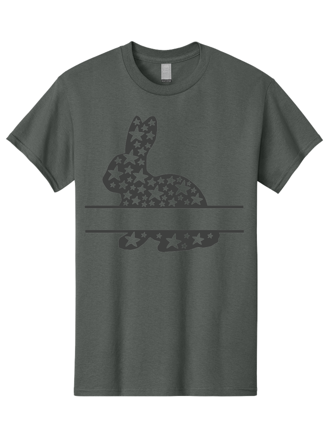 Star-Bunny Men'S Graphic Tee, 100% Cotton, Comfortable Casual Summer Wear, Machine Washable, Rabbit Silhouette, Decorative Stars, Minimalist Design, Modern Art, Artistic Expression, Star Pattern, Cute Rabbit Aad195 15