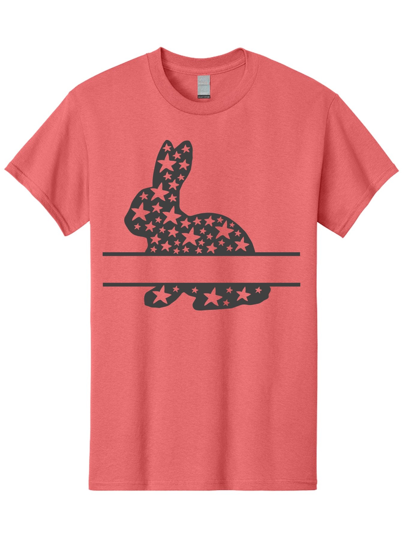 Star-Bunny Men'S Graphic Tee, 100% Cotton, Comfortable Casual Summer Wear, Machine Washable, Rabbit Silhouette, Decorative Stars, Minimalist Design, Modern Art, Artistic Expression, Star Pattern, Cute Rabbit Aad195 13