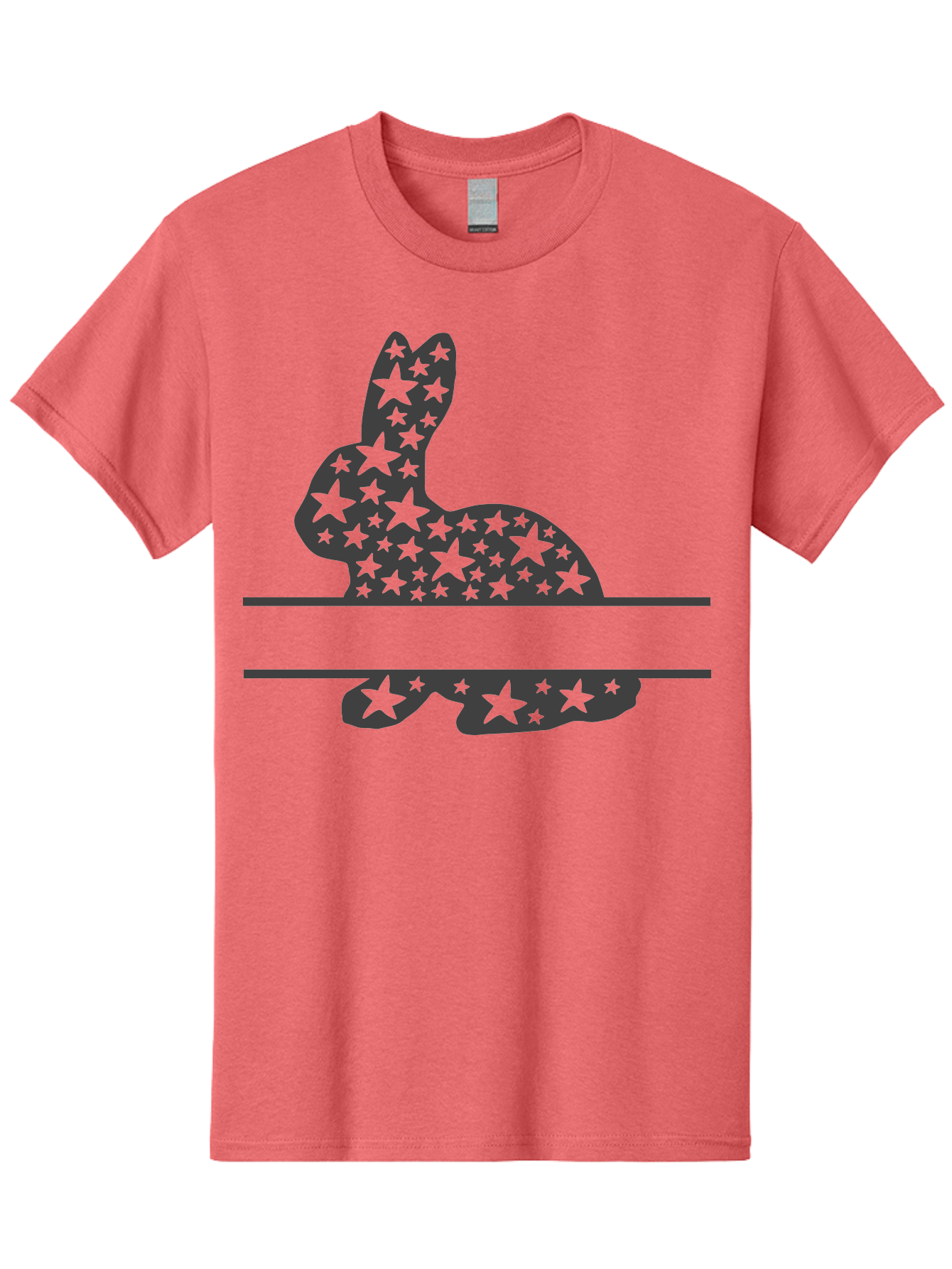 Star-Bunny Men'S Graphic Tee, 100% Cotton, Comfortable Casual Summer Wear, Machine Washable, Rabbit Silhouette, Decorative Stars, Minimalist Design, Modern Art, Artistic Expression, Star Pattern, Cute Rabbit Aad195 29