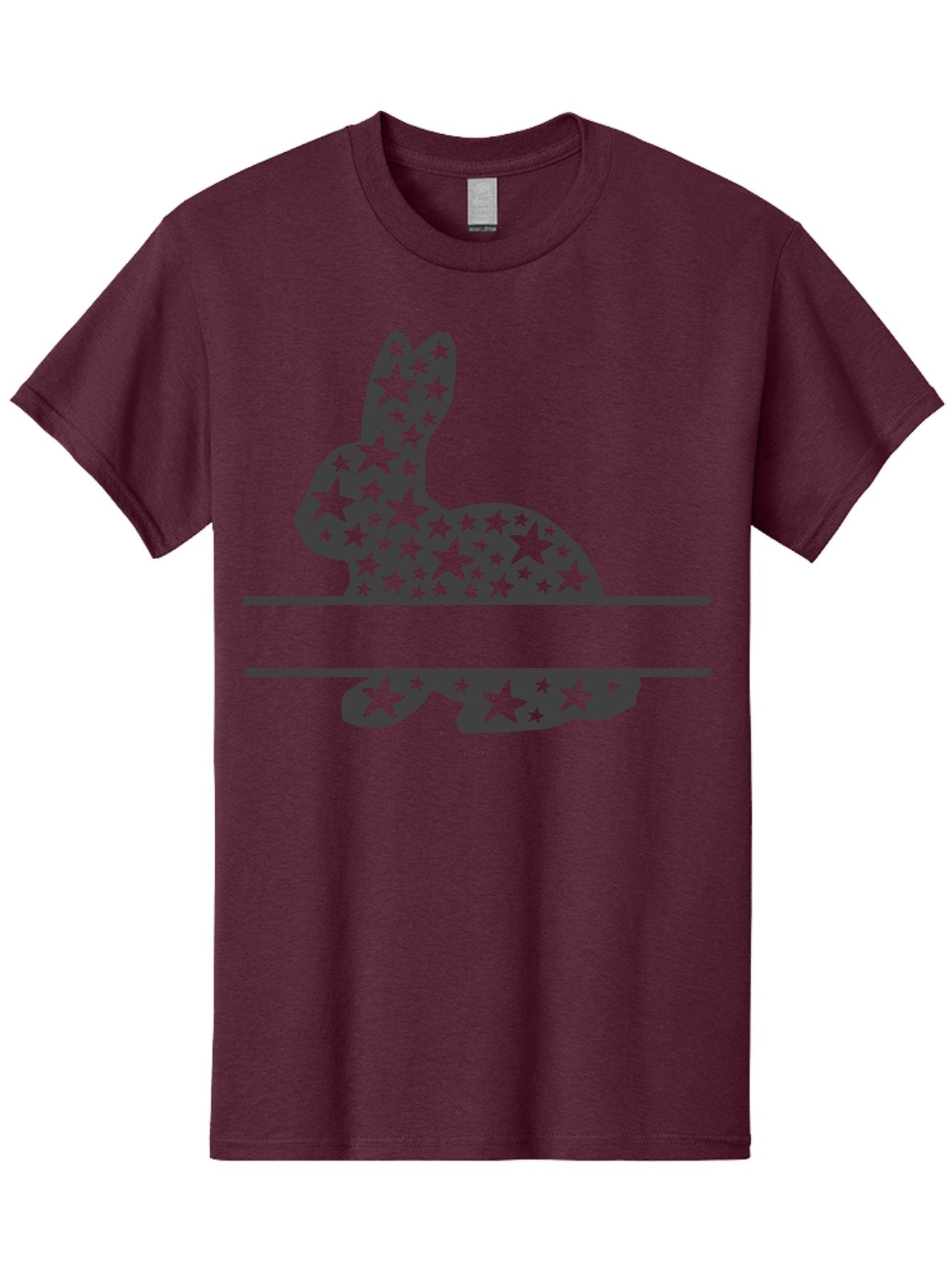 Star-Bunny Men'S Graphic Tee, 100% Cotton, Comfortable Casual Summer Wear, Machine Washable, Rabbit Silhouette, Decorative Stars, Minimalist Design, Modern Art, Artistic Expression, Star Pattern, Cute Rabbit Aad195 8