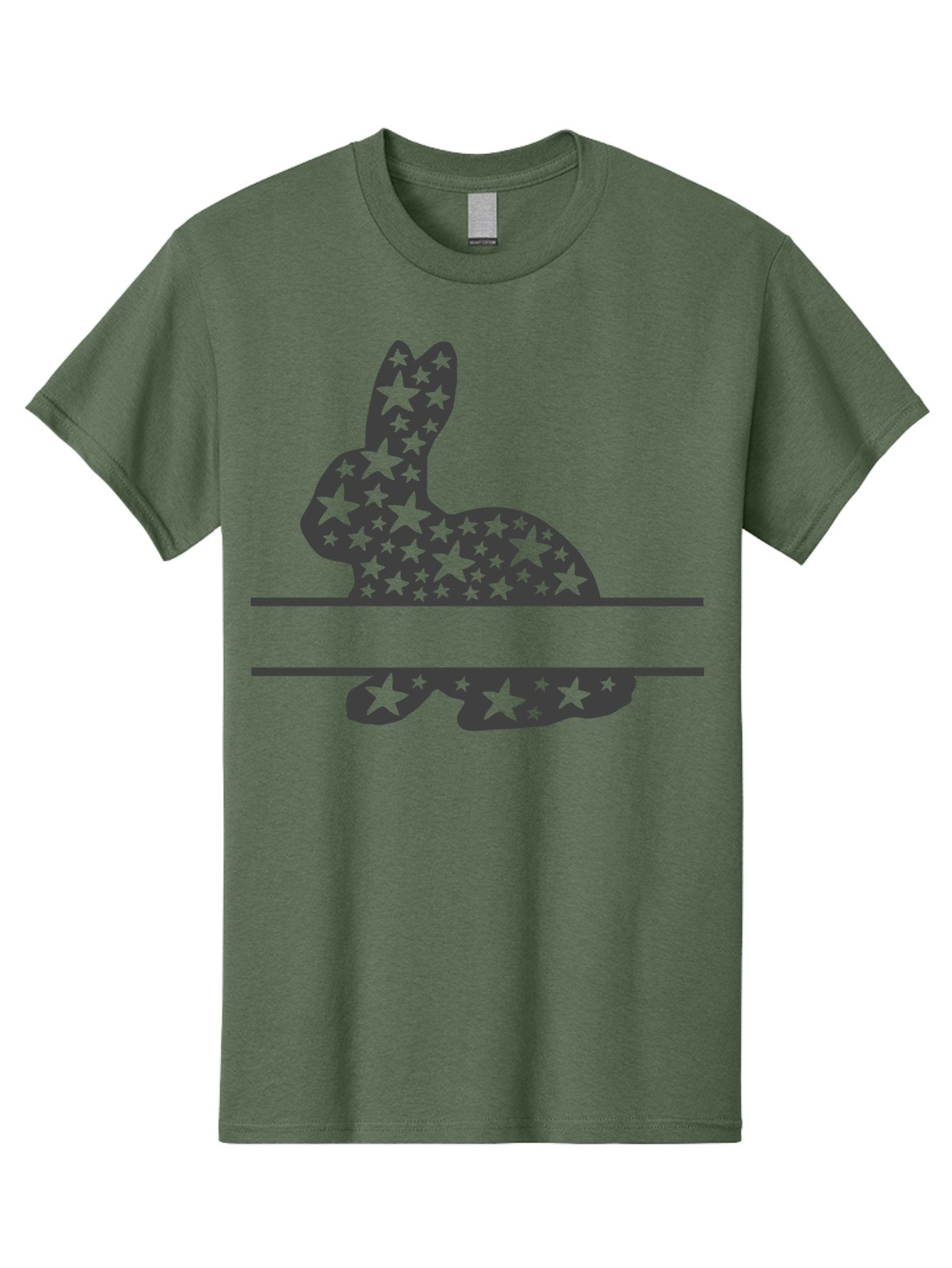 Star-Bunny Men'S Graphic Tee, 100% Cotton, Comfortable Casual Summer Wear, Machine Washable, Rabbit Silhouette, Decorative Stars, Minimalist Design, Modern Art, Artistic Expression, Star Pattern, Cute Rabbit Aad195 12