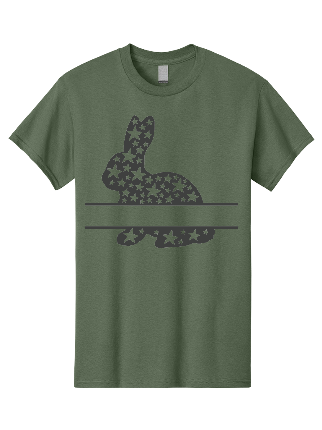 Star-Bunny Men'S Graphic Tee, 100% Cotton, Comfortable Casual Summer Wear, Machine Washable, Rabbit Silhouette, Decorative Stars, Minimalist Design, Modern Art, Artistic Expression, Star Pattern, Cute Rabbit Aad195 5