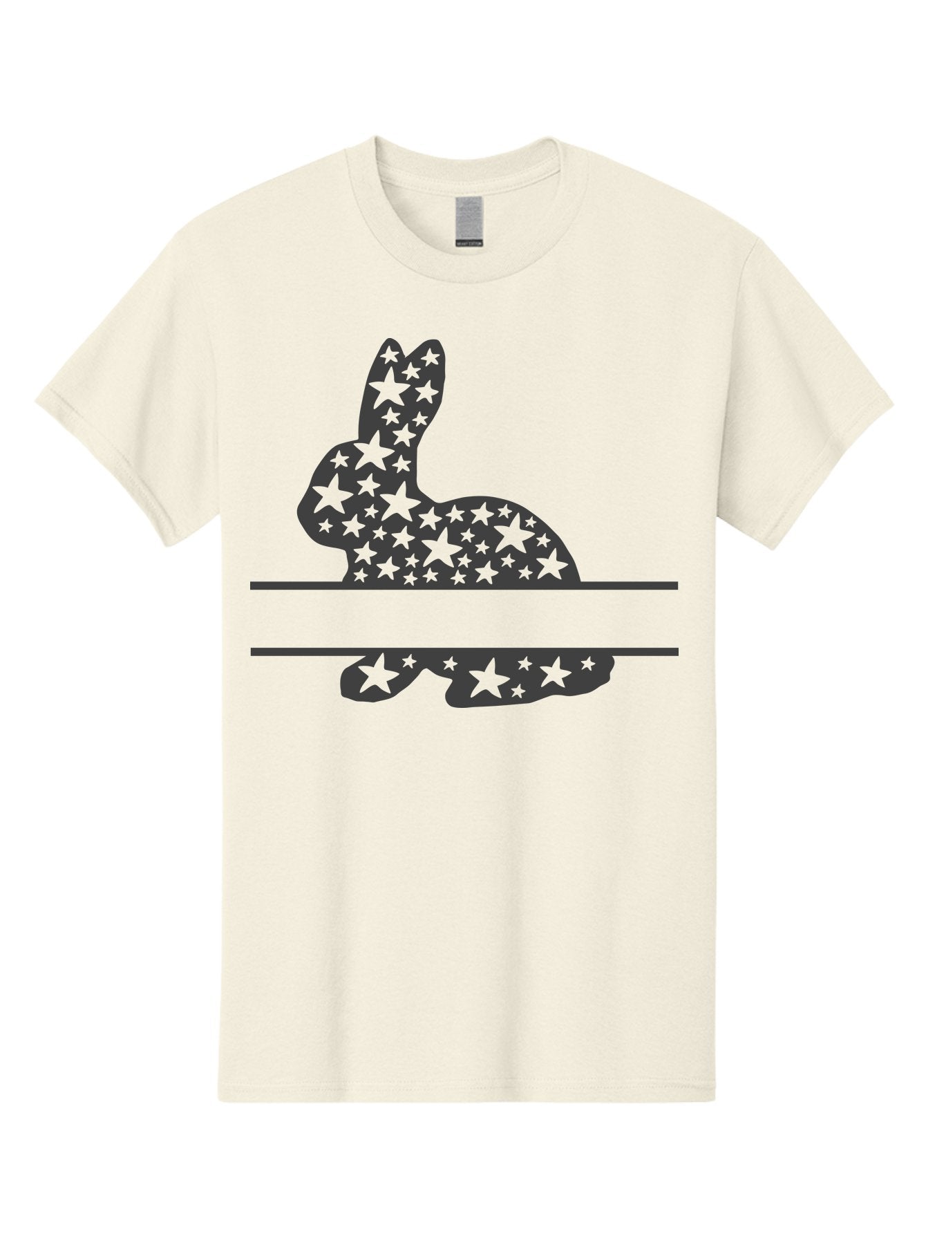 Star-Bunny Men'S Graphic Tee, 100% Cotton, Comfortable Casual Summer Wear, Machine Washable, Rabbit Silhouette, Decorative Stars, Minimalist Design, Modern Art, Artistic Expression, Star Pattern, Cute Rabbit Aad195 6