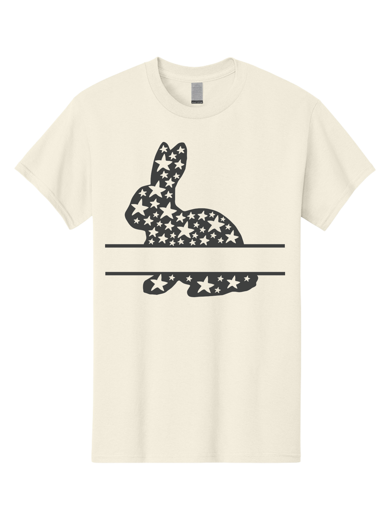 Star-Bunny Men'S Graphic Tee, 100% Cotton, Comfortable Casual Summer Wear, Machine Washable, Rabbit Silhouette, Decorative Stars, Minimalist Design, Modern Art, Artistic Expression, Star Pattern, Cute Rabbit Aad195 13