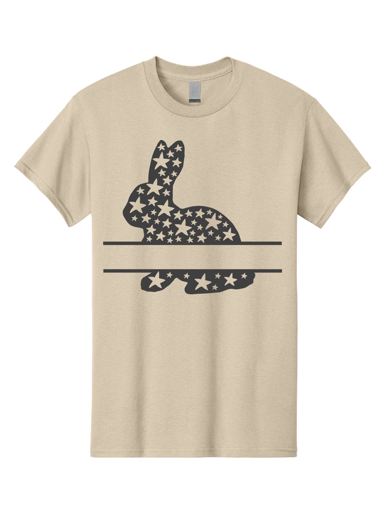 Star-Bunny Men'S Graphic Tee, 100% Cotton, Comfortable Casual Summer Wear, Machine Washable, Rabbit Silhouette, Decorative Stars, Minimalist Design, Modern Art, Artistic Expression, Star Pattern, Cute Rabbit Aad195 9