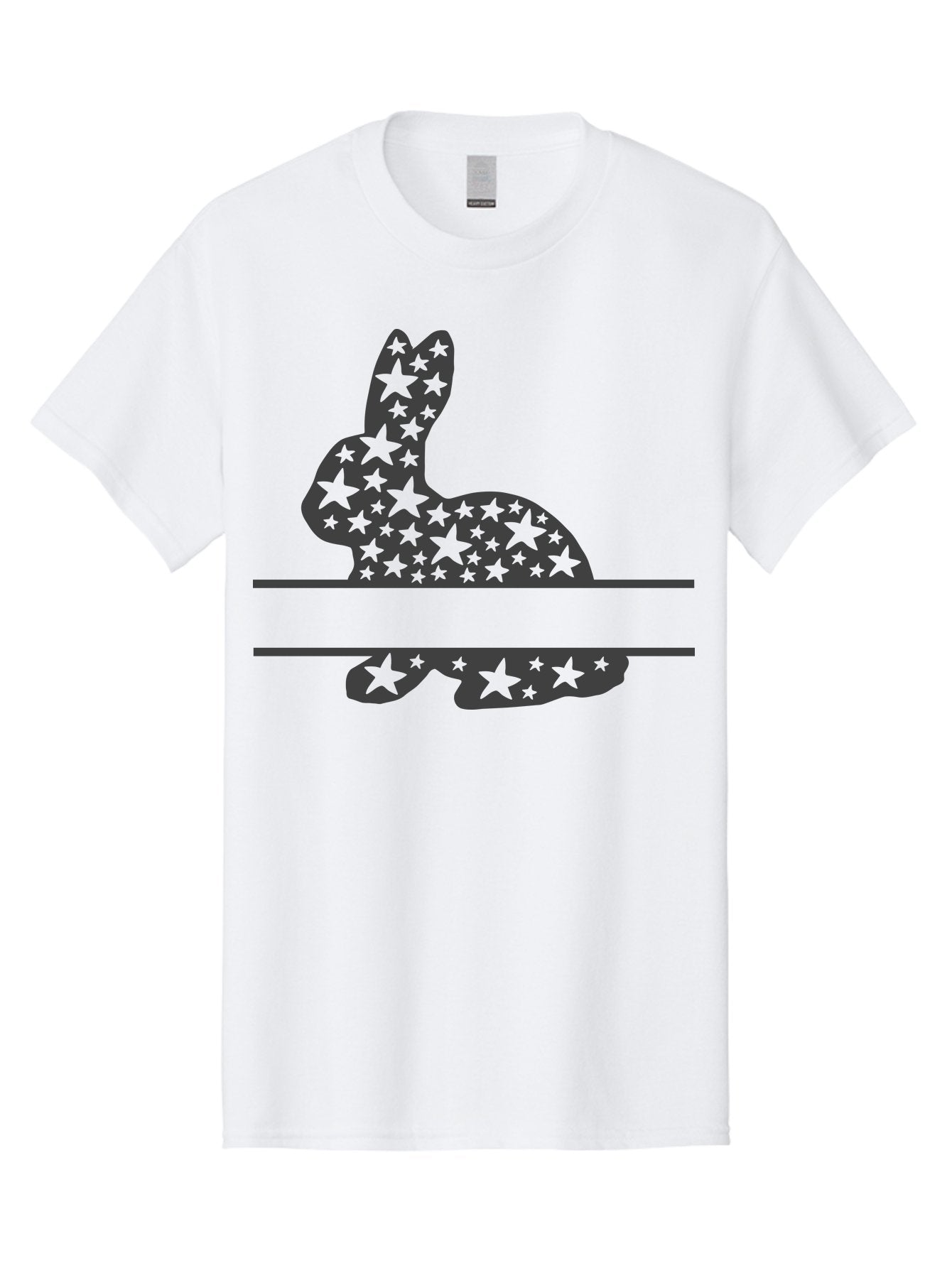 Star-Bunny Men'S Graphic Tee, 100% Cotton, Comfortable Casual Summer Wear, Machine Washable, Rabbit Silhouette, Decorative Stars, Minimalist Design, Modern Art, Artistic Expression, Star Pattern, Cute Rabbit Aad195 11