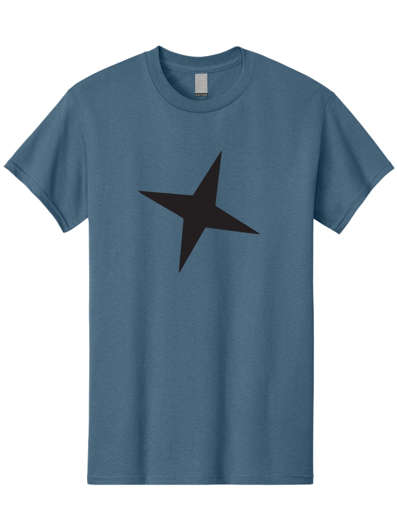 Star Men'S Graphic Tee, 100% Cotton, Comfortable Casual Summer Wear, Machine Washable, Simple Star, Black Silhouette, Five-Pointed Star, Minimalist Design, Bold Shape, Graphic Icon, Celestial Symbol Aad200 3