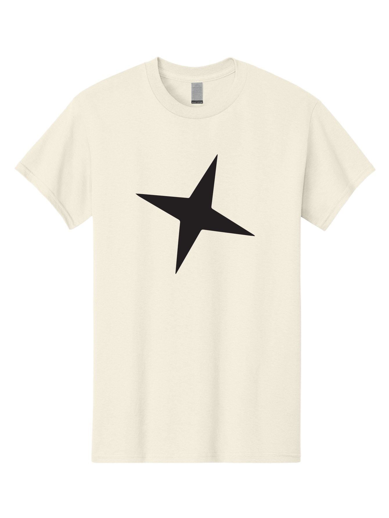 Star Men'S Graphic Tee, 100% Cotton, Comfortable Casual Summer Wear, Machine Washable, Simple Star, Black Silhouette, Five-Pointed Star, Minimalist Design, Bold Shape, Graphic Icon, Celestial Symbol Aad200 5