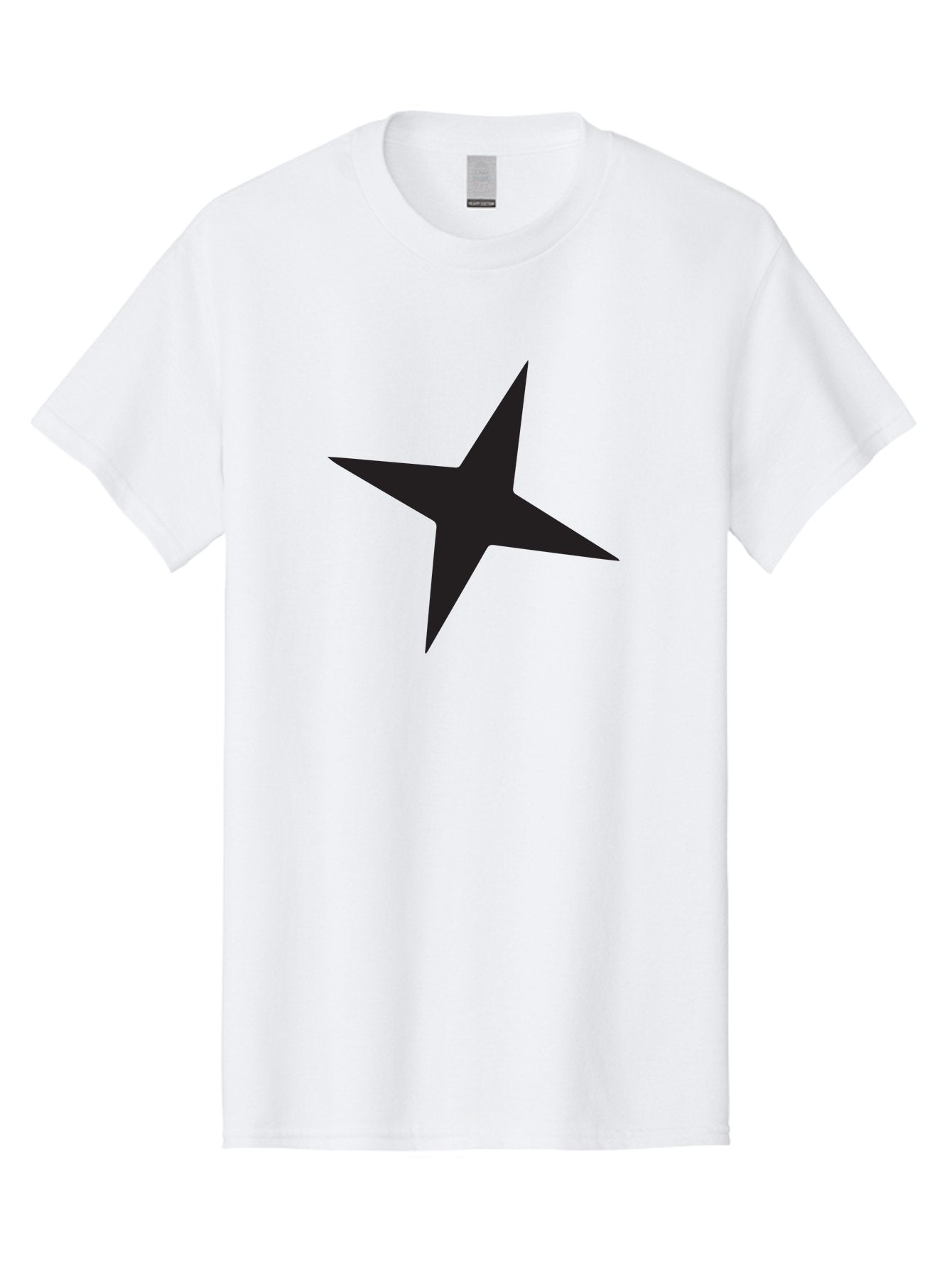 Star Men'S Graphic Tee, 100% Cotton, Comfortable Casual Summer Wear, Machine Washable, Simple Star, Black Silhouette, Five-Pointed Star, Minimalist Design, Bold Shape, Graphic Icon, Celestial Symbol Aad200 6