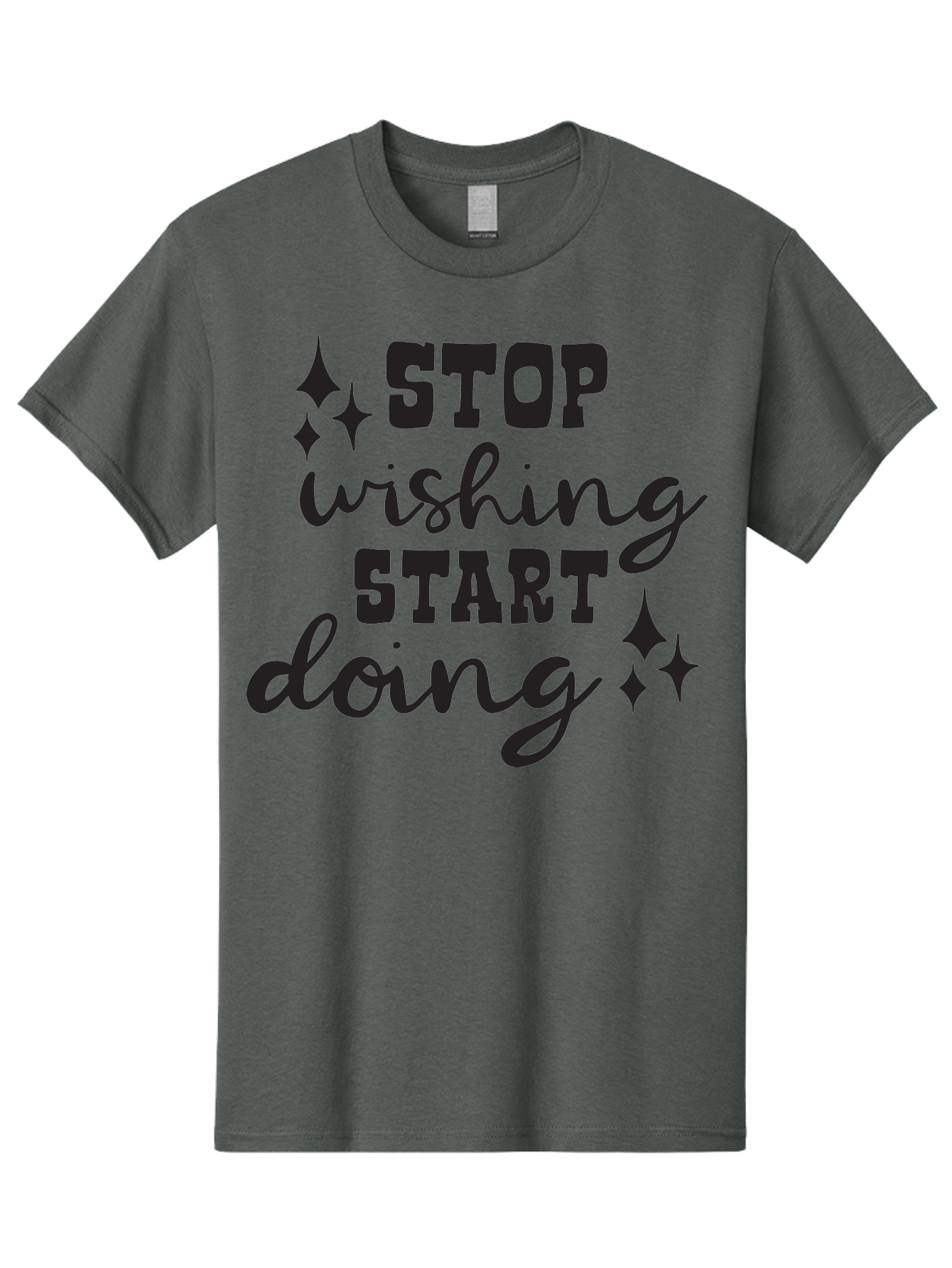 Stop-Wishing-Start-Doing Men'S Graphic Tee, 100% Cotton, Comfortable Casual Summer Wear, Machine Washable, Motivational Quote, Inspiration, Stop Wishing Start Doing, Goal Setting, Productivity Tips, Success Mindset, Positive Affirmation, Aad202 29