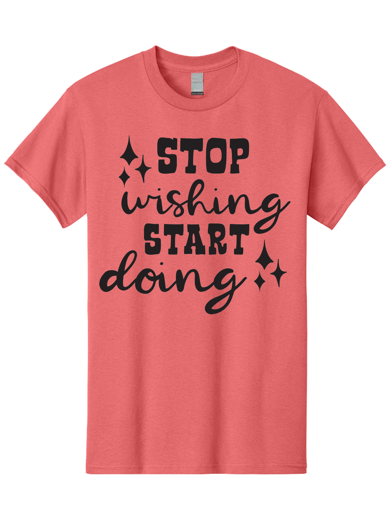 Stop-Wishing-Start-Doing Men'S Graphic Tee, 100% Cotton, Comfortable Casual Summer Wear, Machine Washable, Motivational Quote, Inspiration, Stop Wishing Start Doing, Goal Setting, Productivity Tips, Success Mindset, Positive Affirmation, Aad202 19