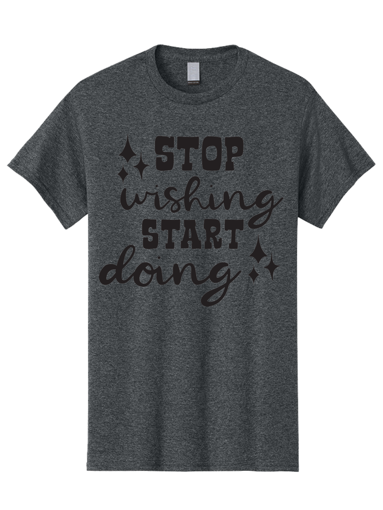 Stop-Wishing-Start-Doing Men'S Graphic Tee, 100% Cotton, Comfortable Casual Summer Wear, Machine Washable, Motivational Quote, Inspiration, Stop Wishing Start Doing, Goal Setting, Productivity Tips, Success Mindset, Positive Affirmation, Aad202 23