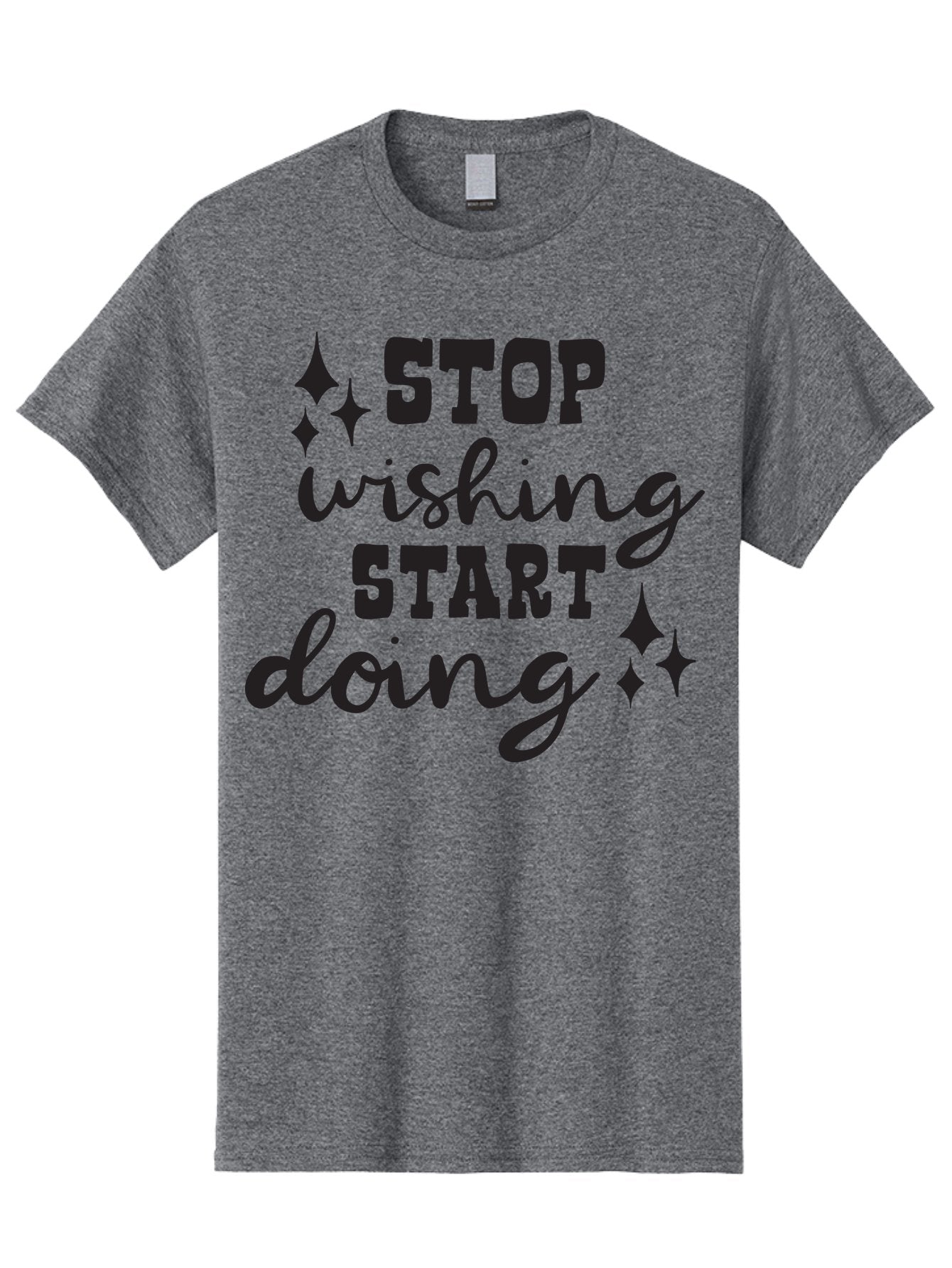 Stop-Wishing-Start-Doing Men'S Graphic Tee, 100% Cotton, Comfortable Casual Summer Wear, Machine Washable, Motivational Quote, Inspiration, Stop Wishing Start Doing, Goal Setting, Productivity Tips, Success Mindset, Positive Affirmation, Aad202 3