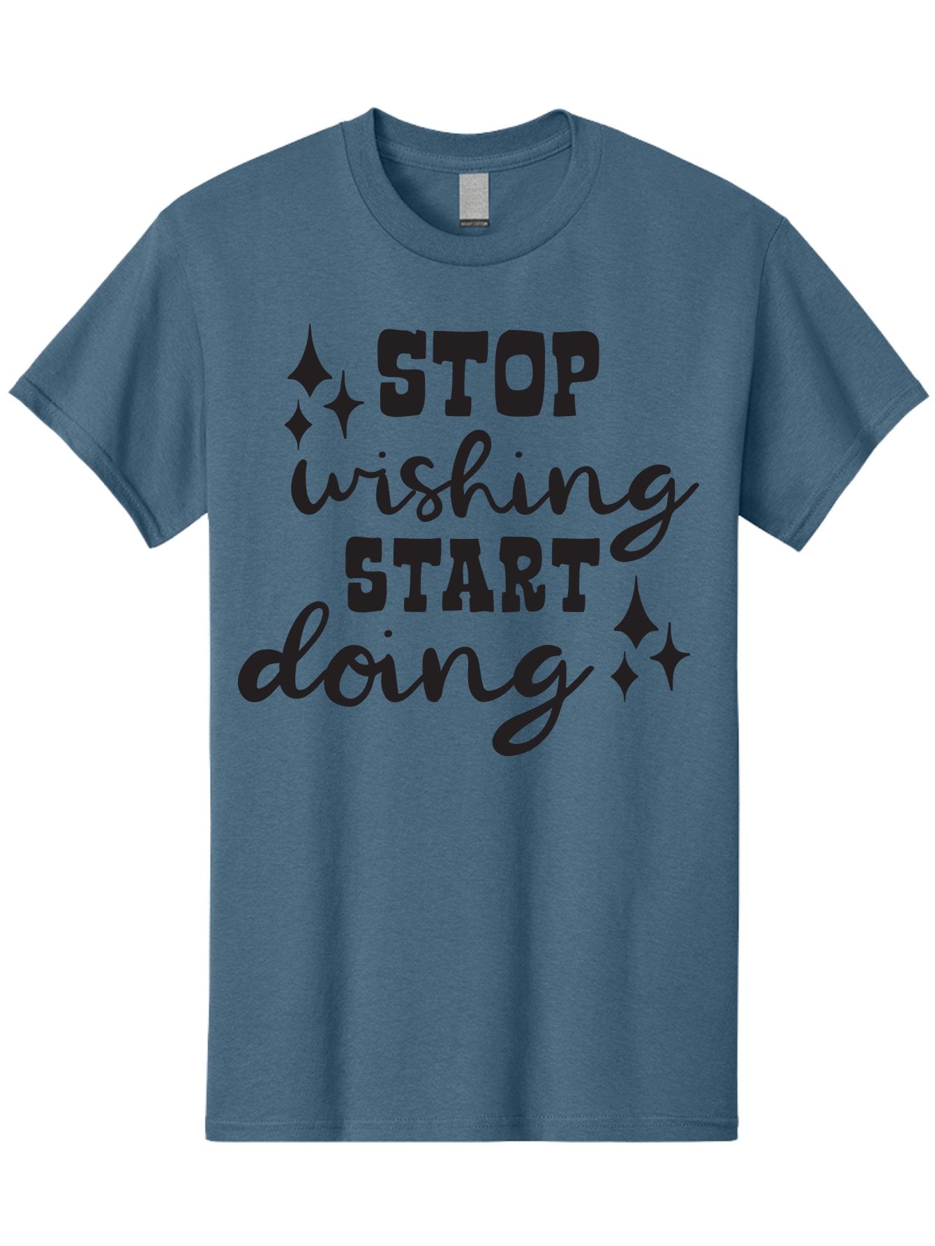 Stop-Wishing-Start-Doing Men'S Graphic Tee, 100% Cotton, Comfortable Casual Summer Wear, Machine Washable, Motivational Quote, Inspiration, Stop Wishing Start Doing, Goal Setting, Productivity Tips, Success Mindset, Positive Affirmation, Aad202 10
