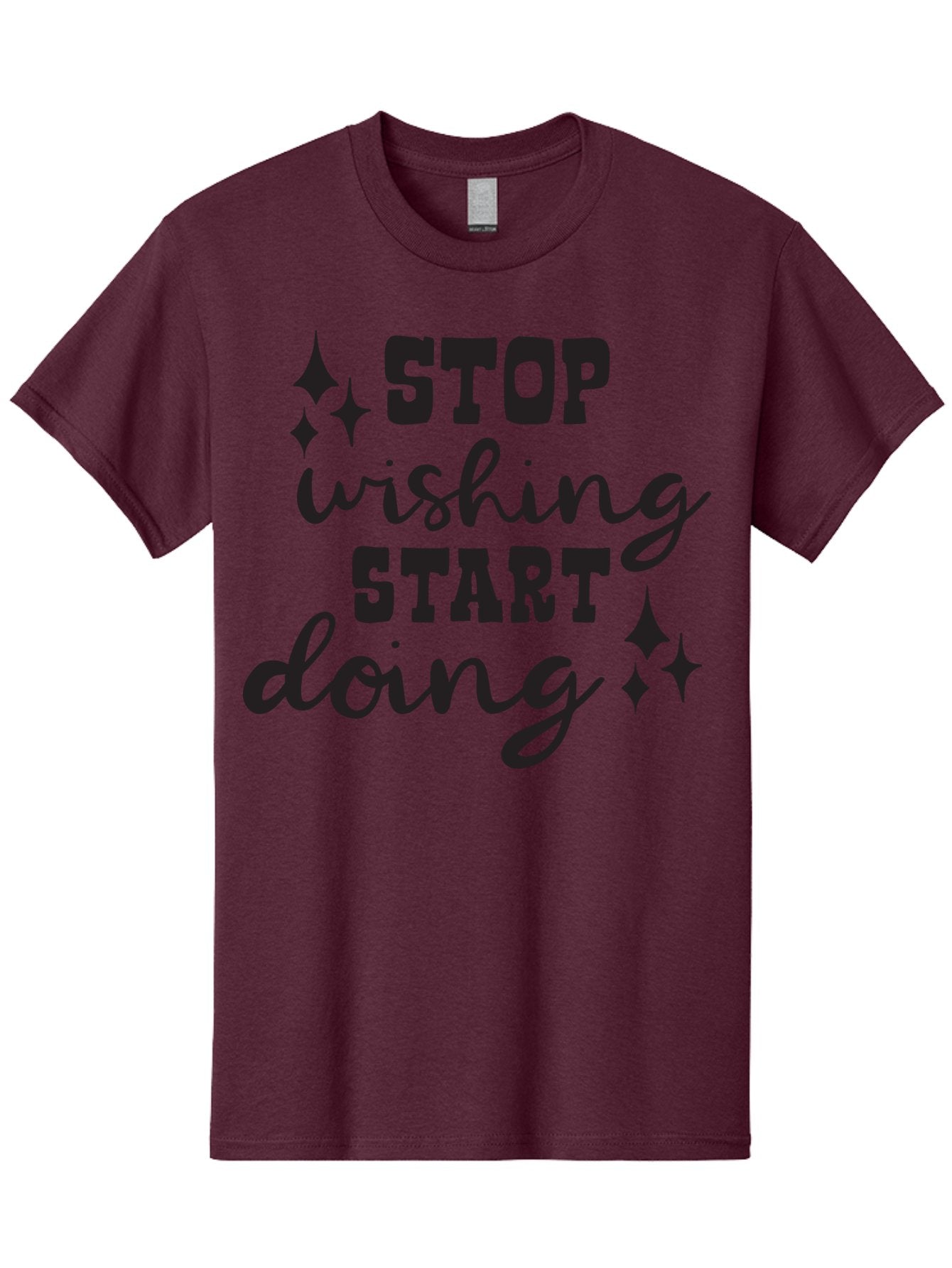 Stop-Wishing-Start-Doing Men'S Graphic Tee, 100% Cotton, Comfortable Casual Summer Wear, Machine Washable, Motivational Quote, Inspiration, Stop Wishing Start Doing, Goal Setting, Productivity Tips, Success Mindset, Positive Affirmation, Aad202 14