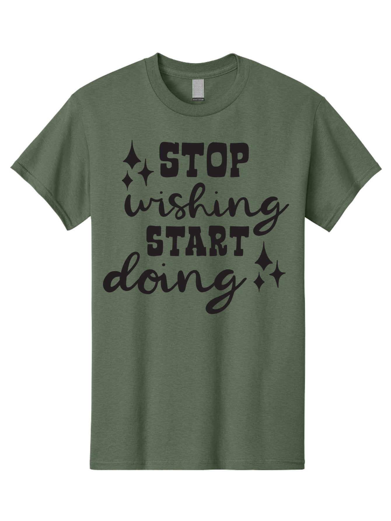 Stop-Wishing-Start-Doing Men'S Graphic Tee, 100% Cotton, Comfortable Casual Summer Wear, Machine Washable, Motivational Quote, Inspiration, Stop Wishing Start Doing, Goal Setting, Productivity Tips, Success Mindset, Positive Affirmation, Aad202 8
