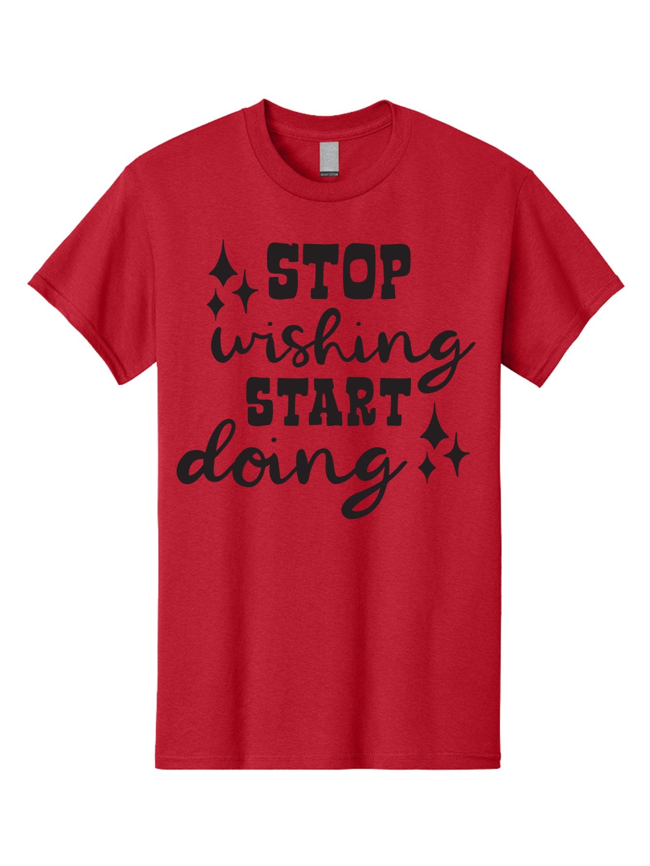 Stop-Wishing-Start-Doing Men'S Graphic Tee, 100% Cotton, Comfortable Casual Summer Wear, Machine Washable, Motivational Quote, Inspiration, Stop Wishing Start Doing, Goal Setting, Productivity Tips, Success Mindset, Positive Affirmation, Aad202 15