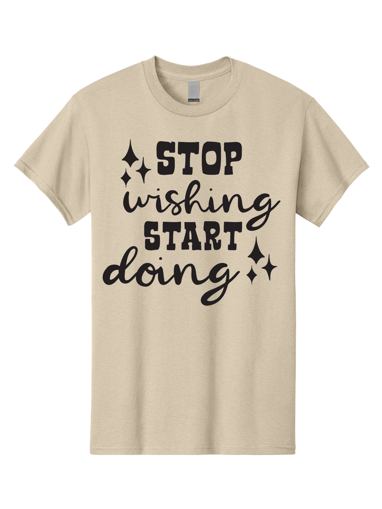 Stop-Wishing-Start-Doing Men'S Graphic Tee, 100% Cotton, Comfortable Casual Summer Wear, Machine Washable, Motivational Quote, Inspiration, Stop Wishing Start Doing, Goal Setting, Productivity Tips, Success Mindset, Positive Affirmation, Aad202 21